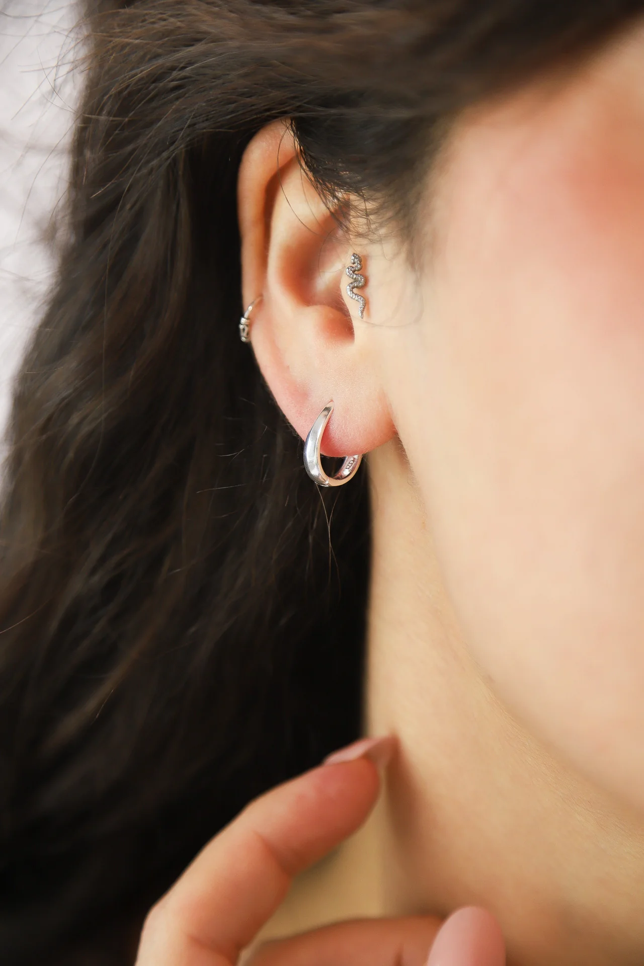 Amaya Silver Hoops - Image 3
