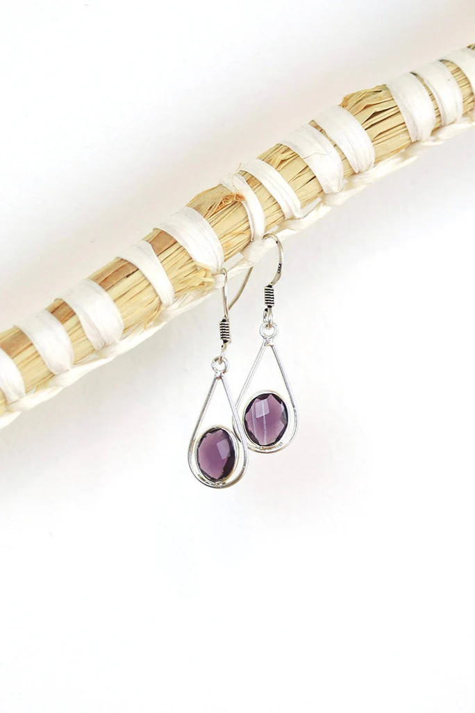 Amethyst Teardrop Earrings