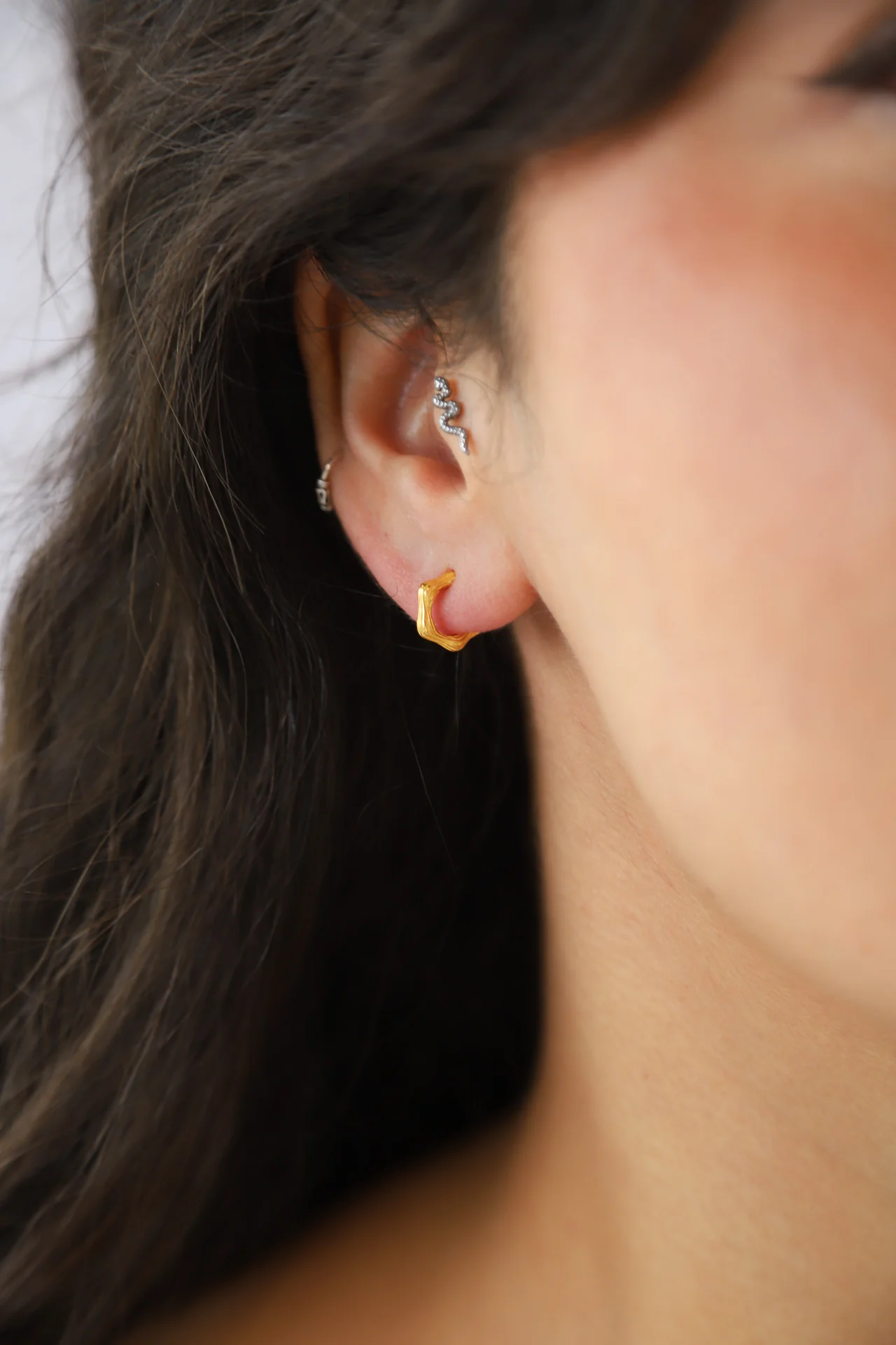 Bamboo Gold Hoops - Image 3