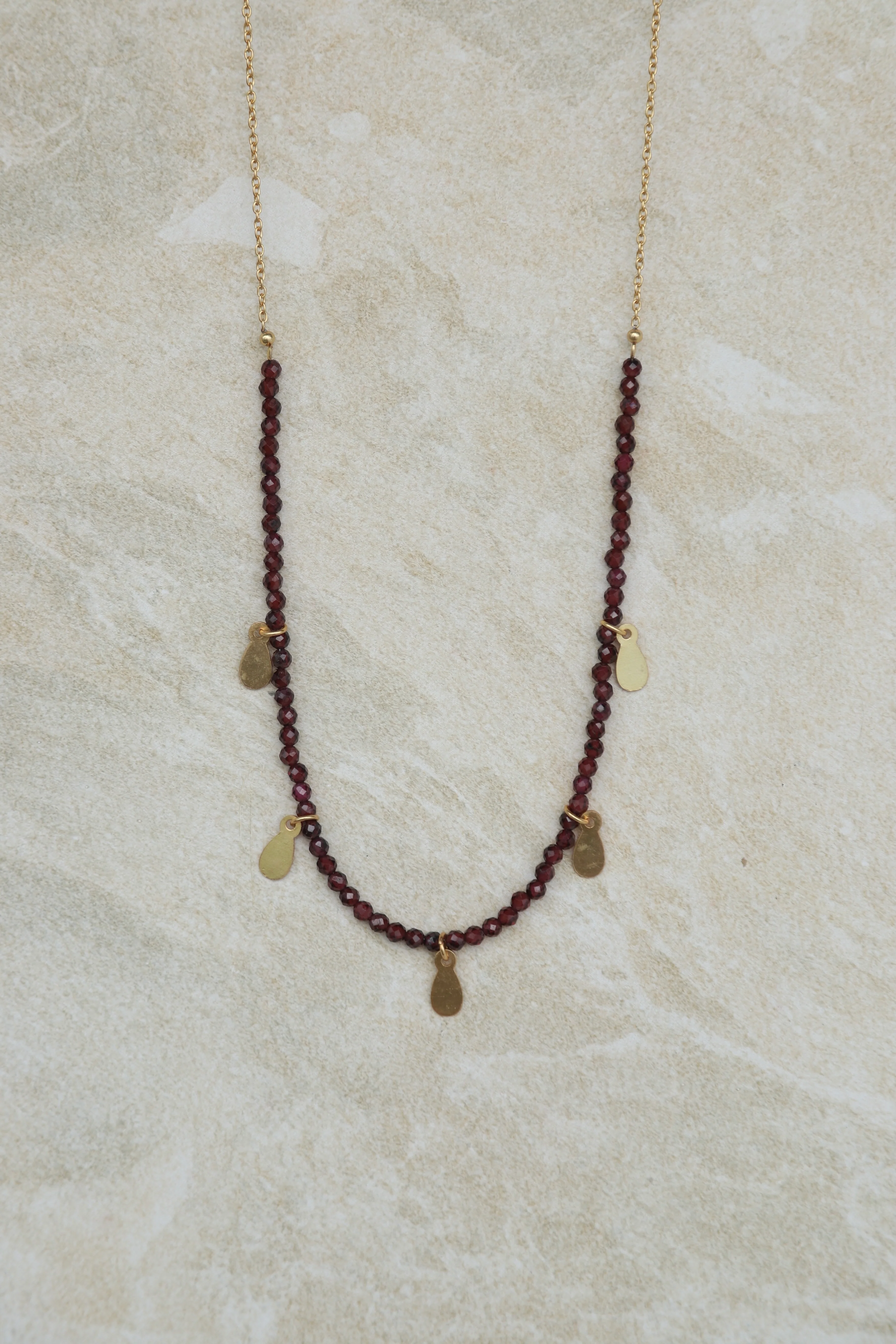 Rhodonite Necklace with Gold Charms - Image 2