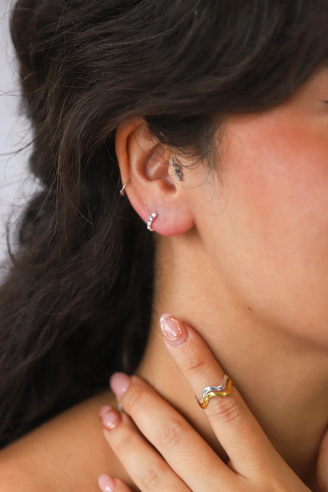 Blade Silver Hoops - Image 2
