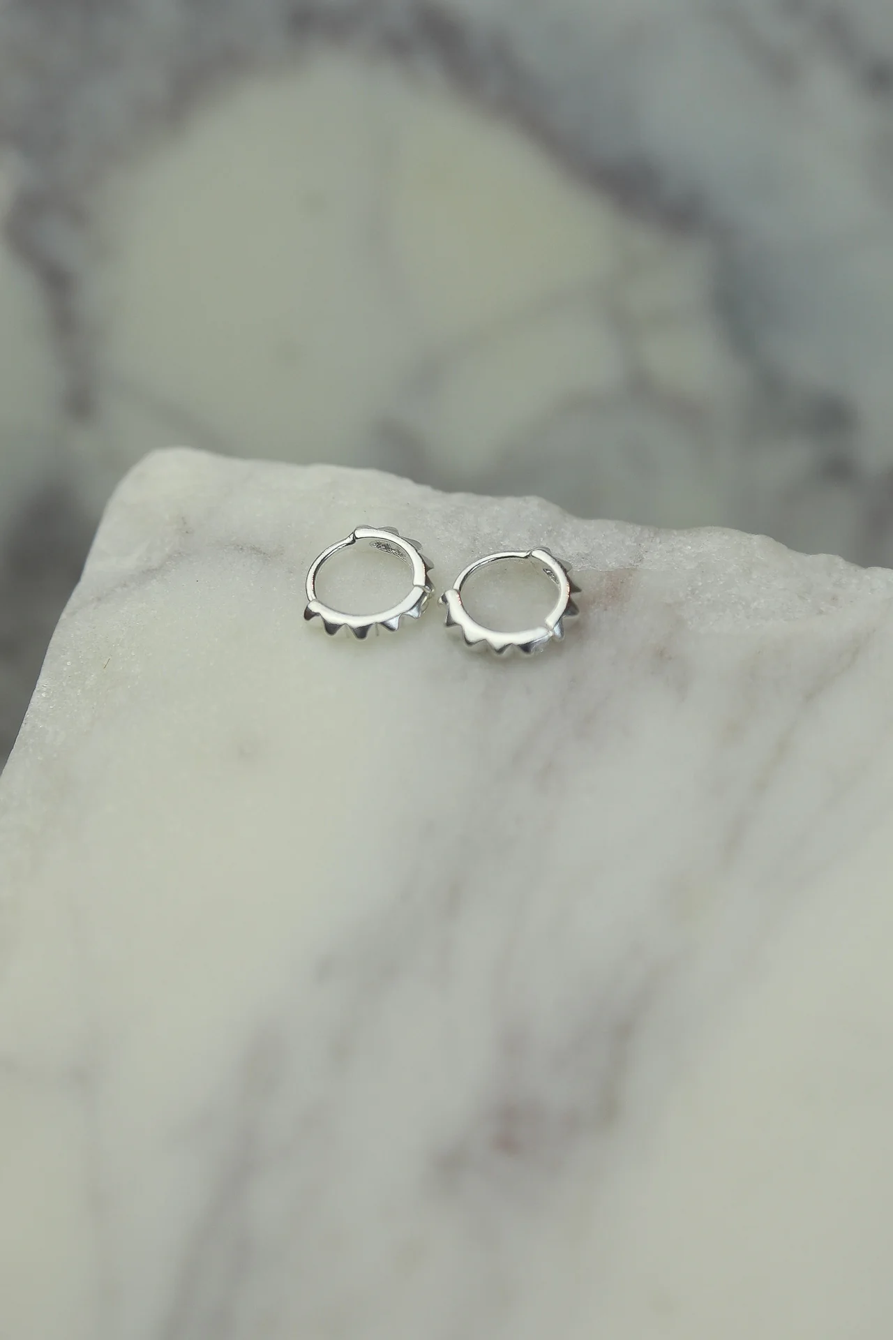 Blade Silver Hoops - Image 4