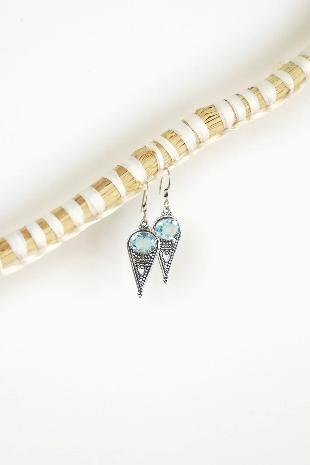 Blue Topaz Regal Earrings - Image 2