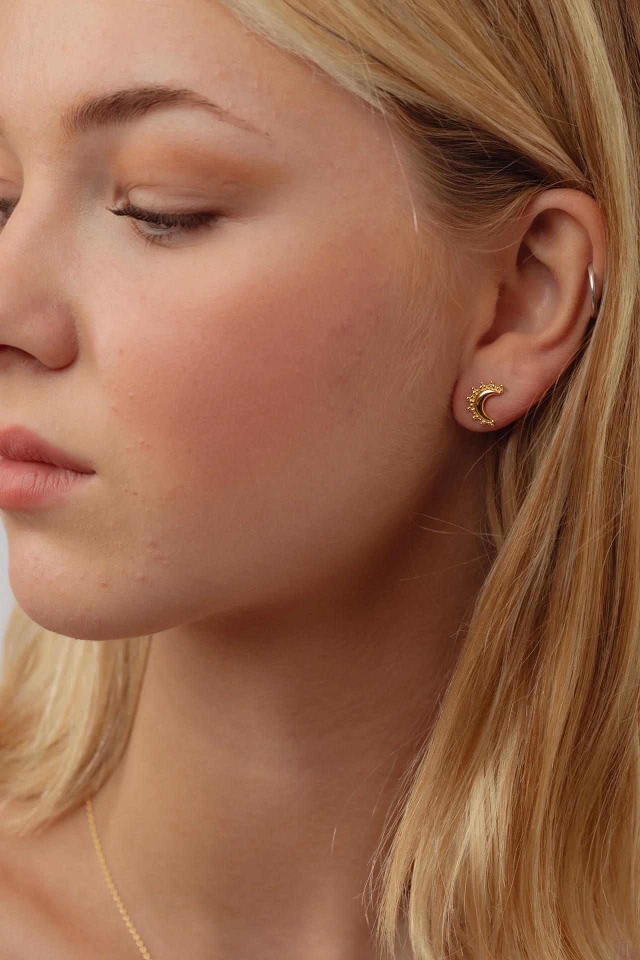 Celestie Gold Moon Studs - Image 2