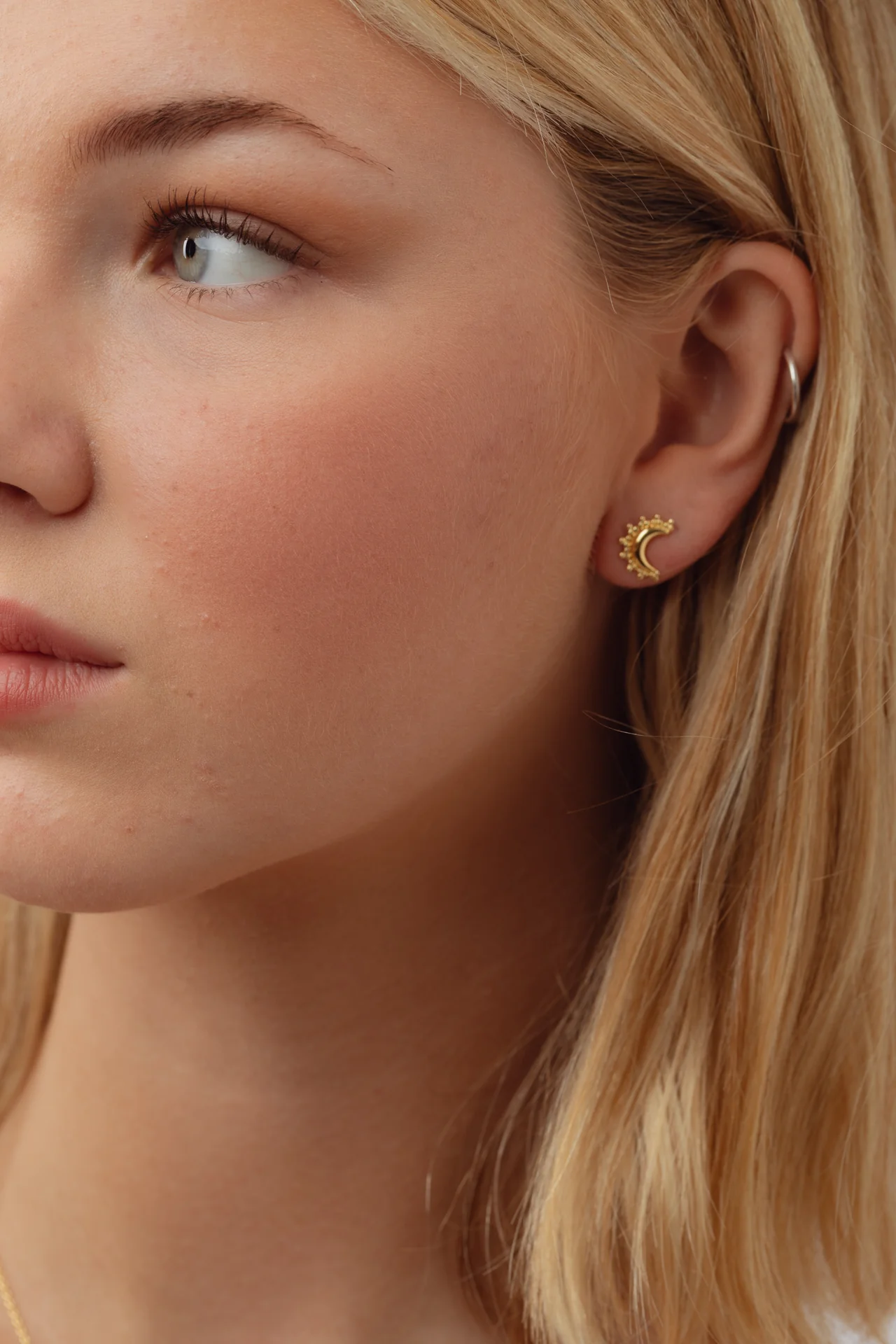 Celestie Gold Moon Studs - Image 3
