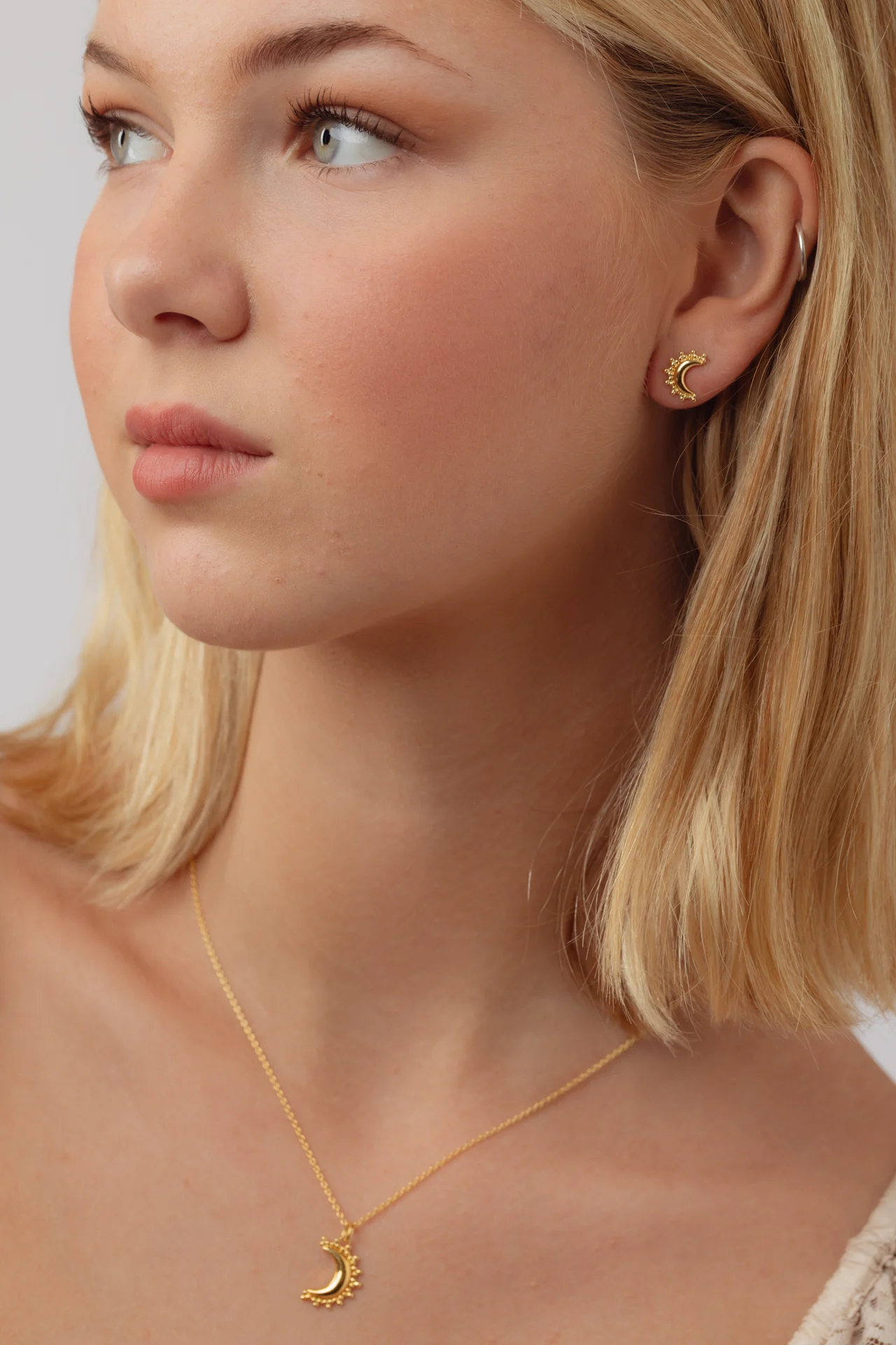 Celestie Gold Moon Studs - Image 4