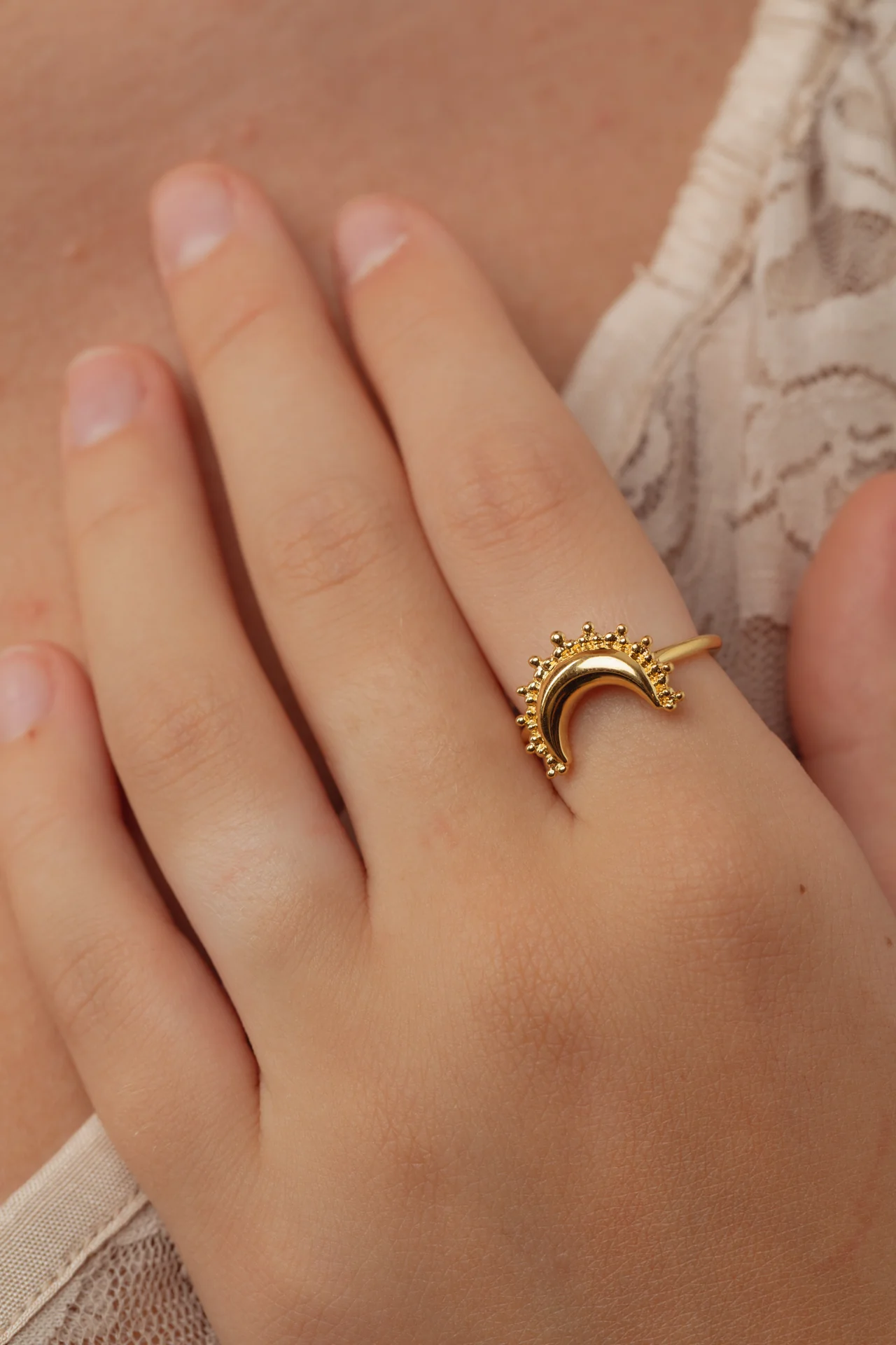 Celestie Moon Gold Ring