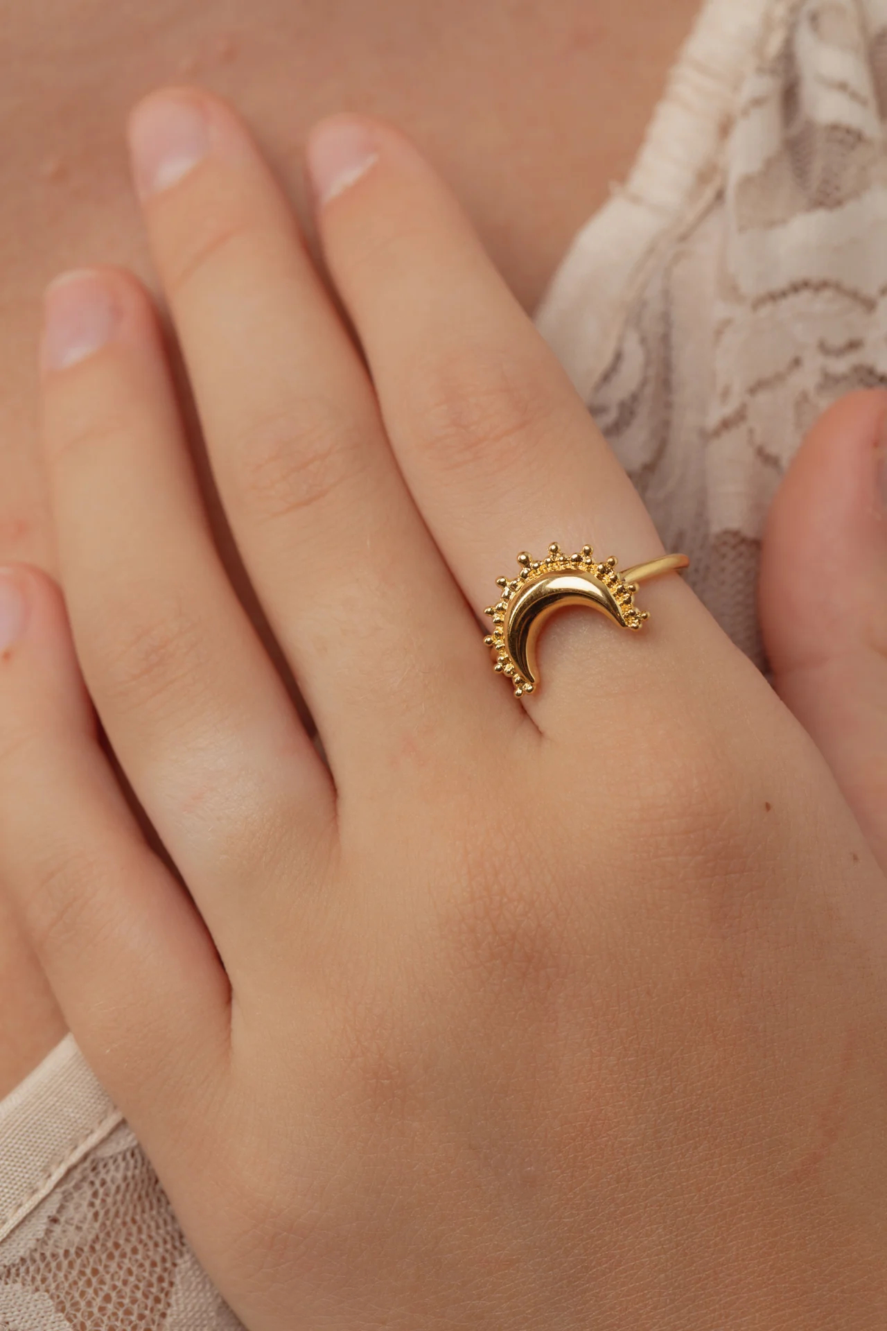 Celestie Moon Gold Ring - Image 3