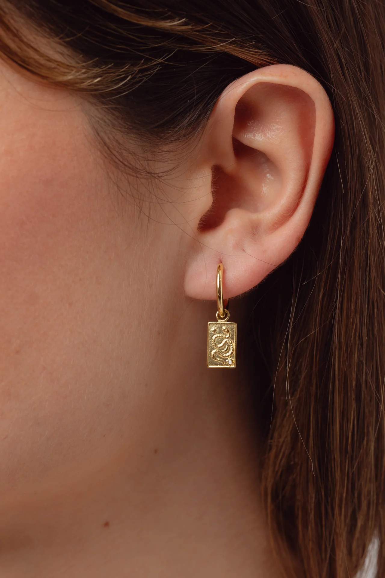 Ophira Gold Charm Hoops - Image 2