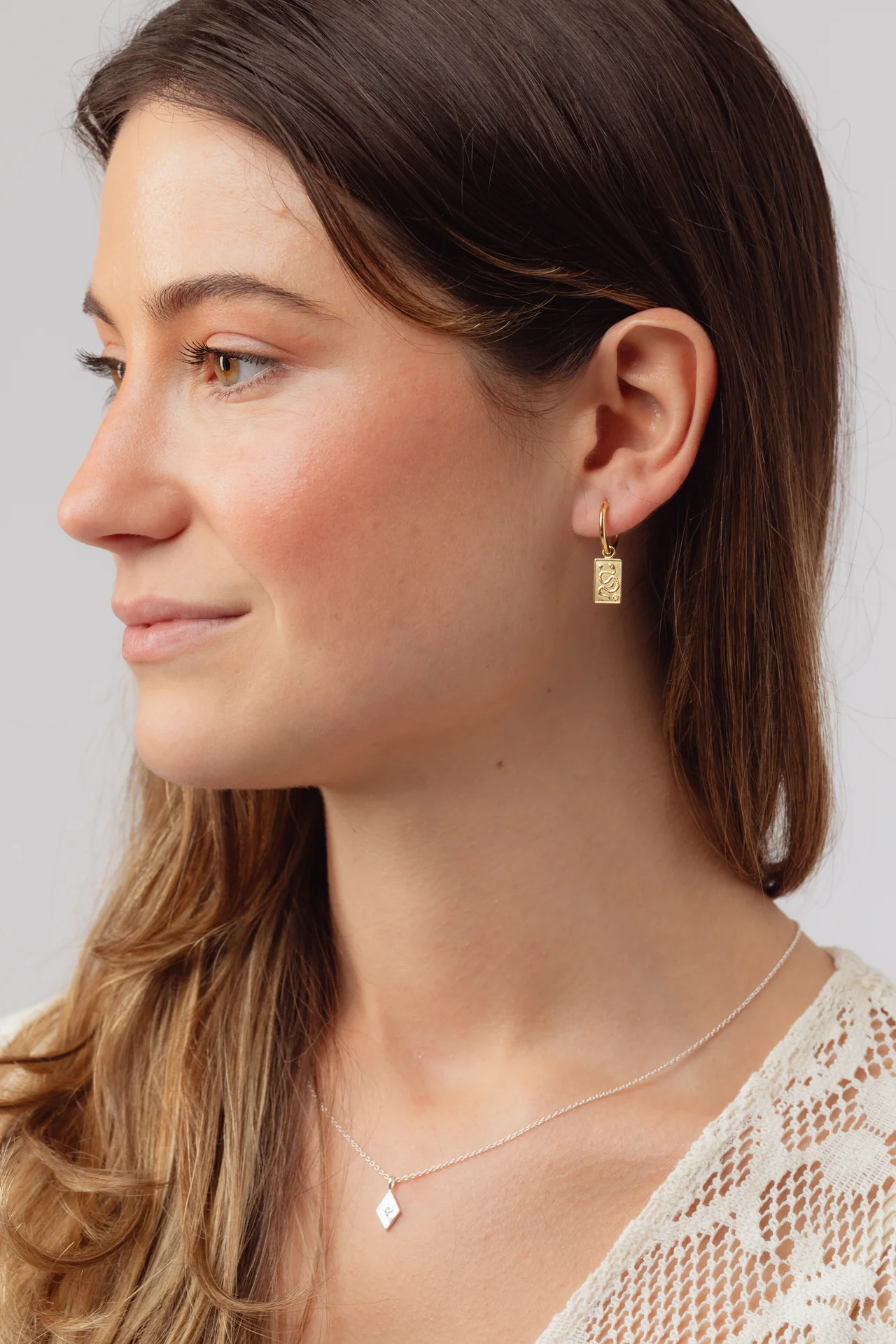 Ophira Gold Charm Hoops - Image 3