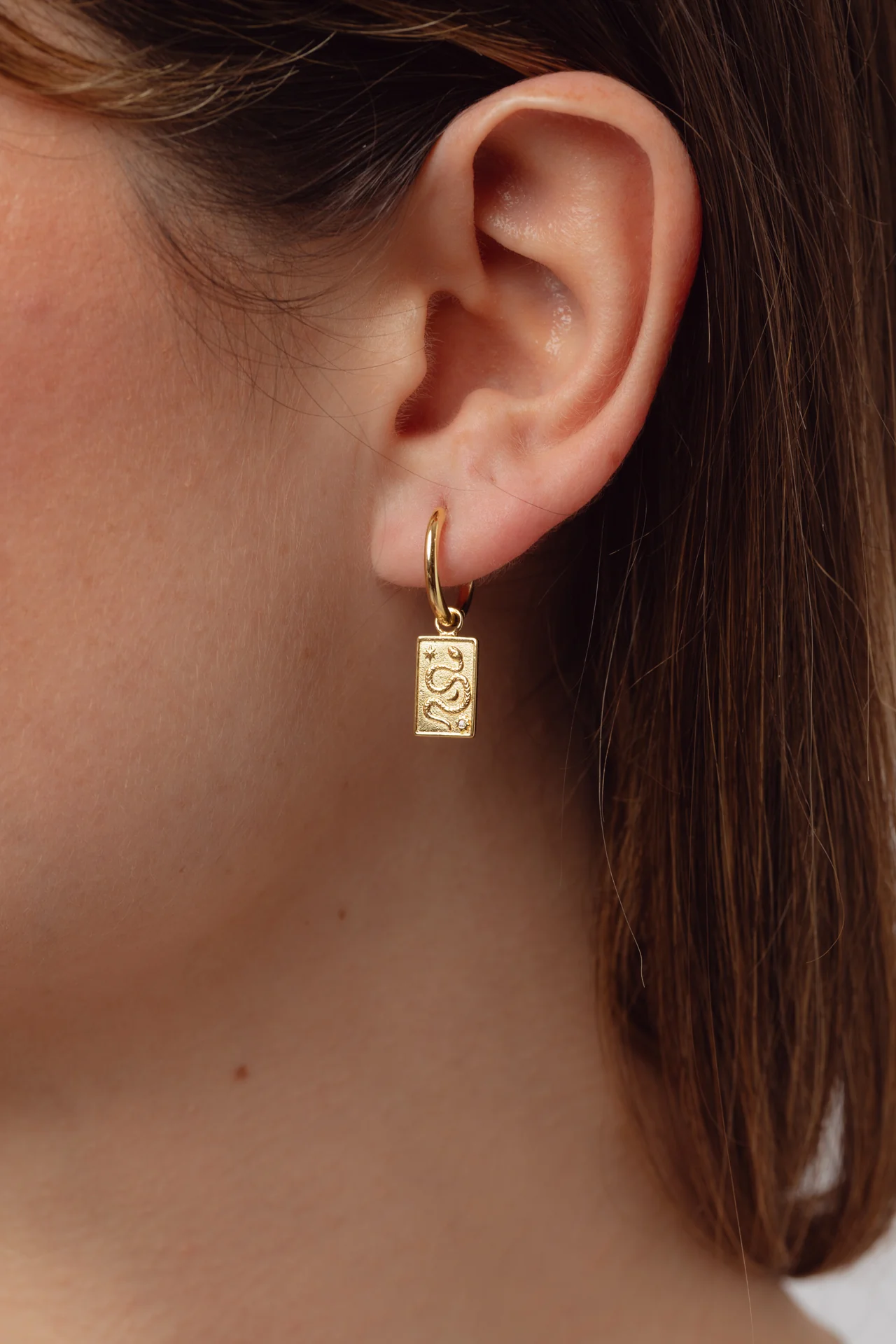 Ophira Gold Charm Hoops - Image 4