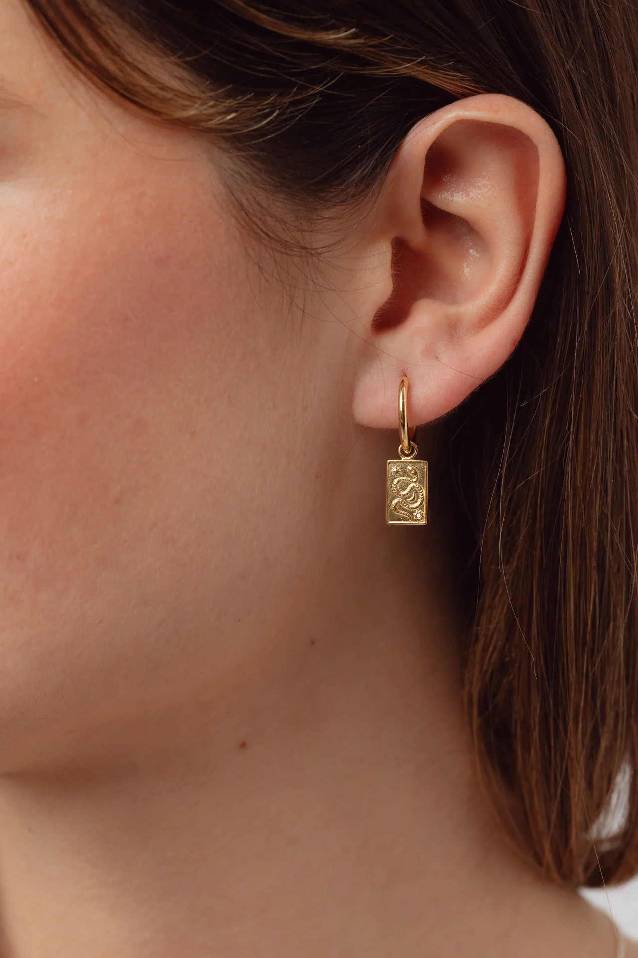 Ophira Gold Charm Hoops - Image 5