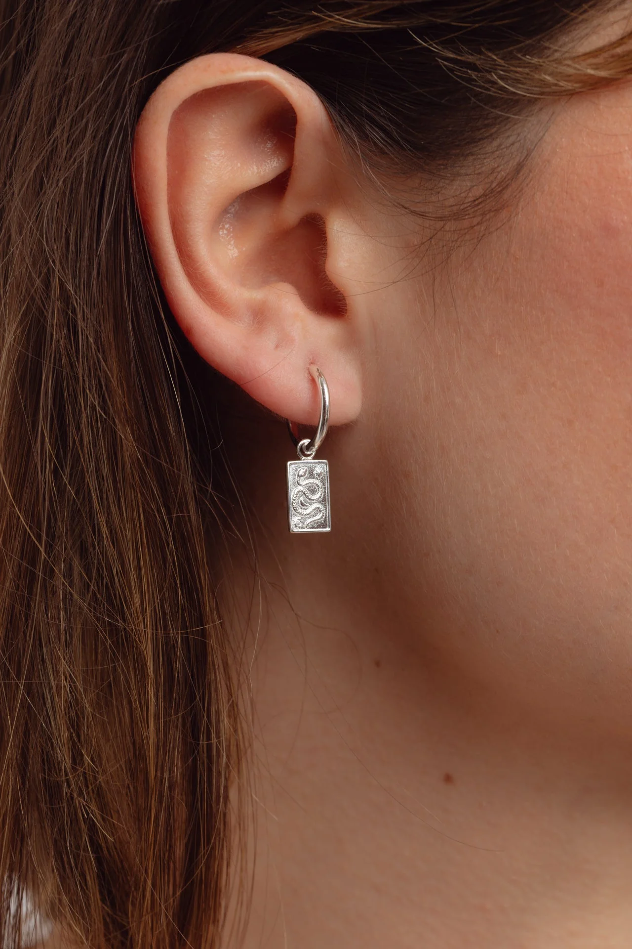 Ophira Silver Charm Hoops