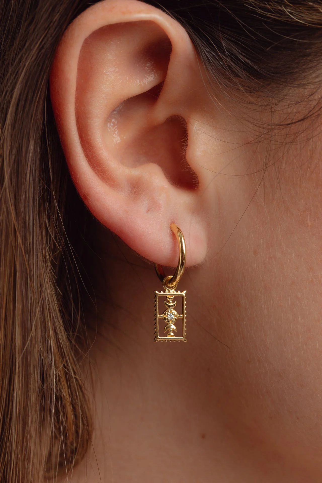 Orianna Gold Charm Hoops