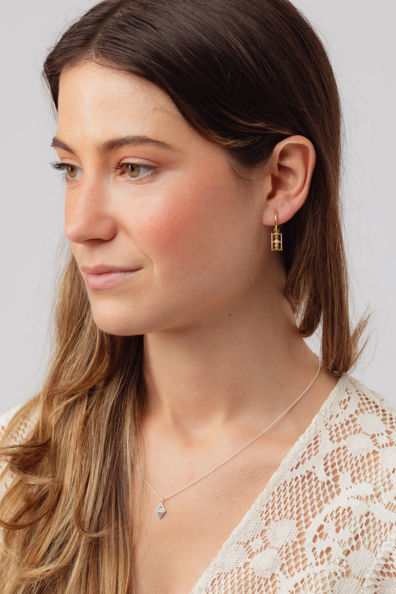Orianna Gold Charm Hoops - Image 2