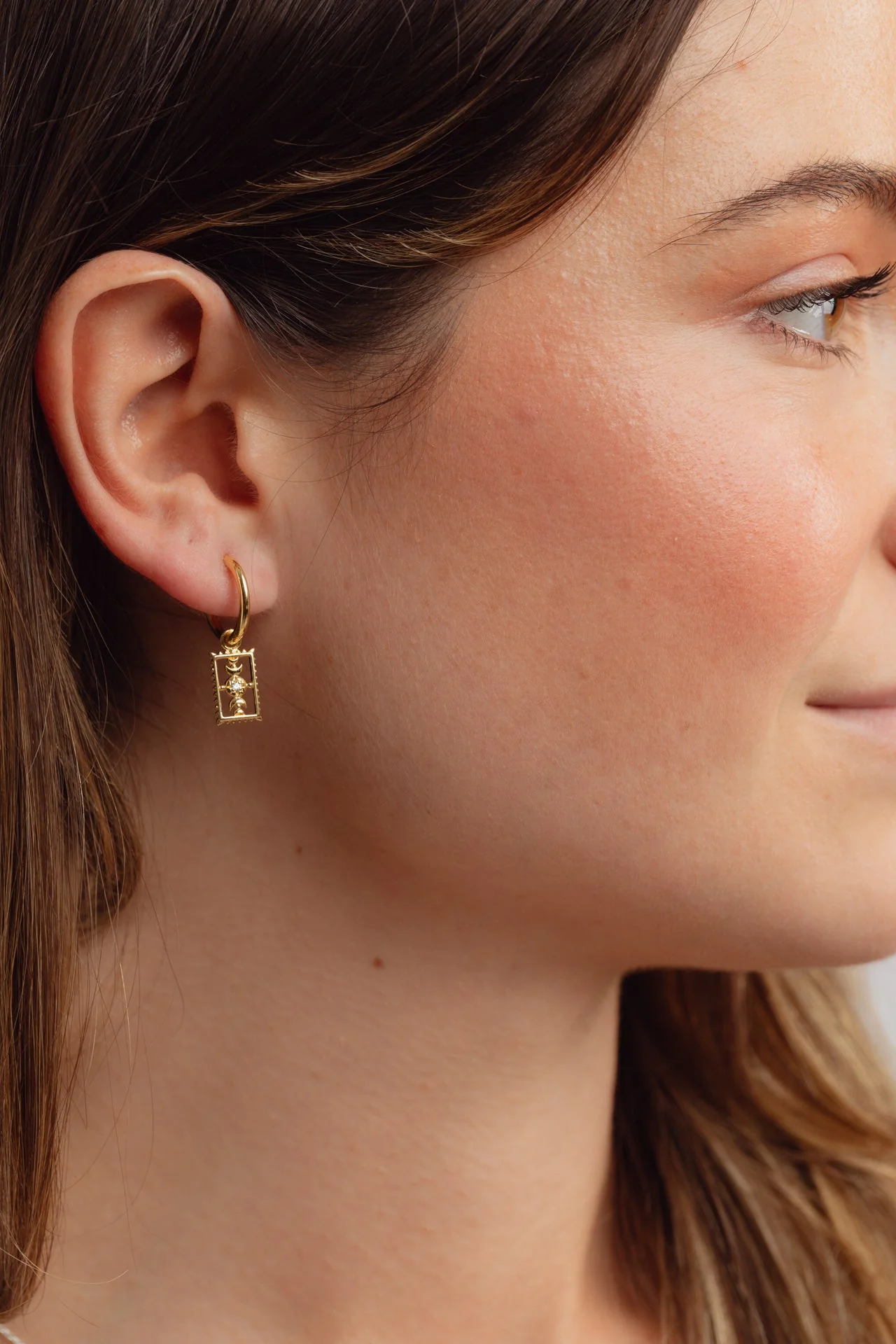 Orianna Gold Charm Hoops - Image 5
