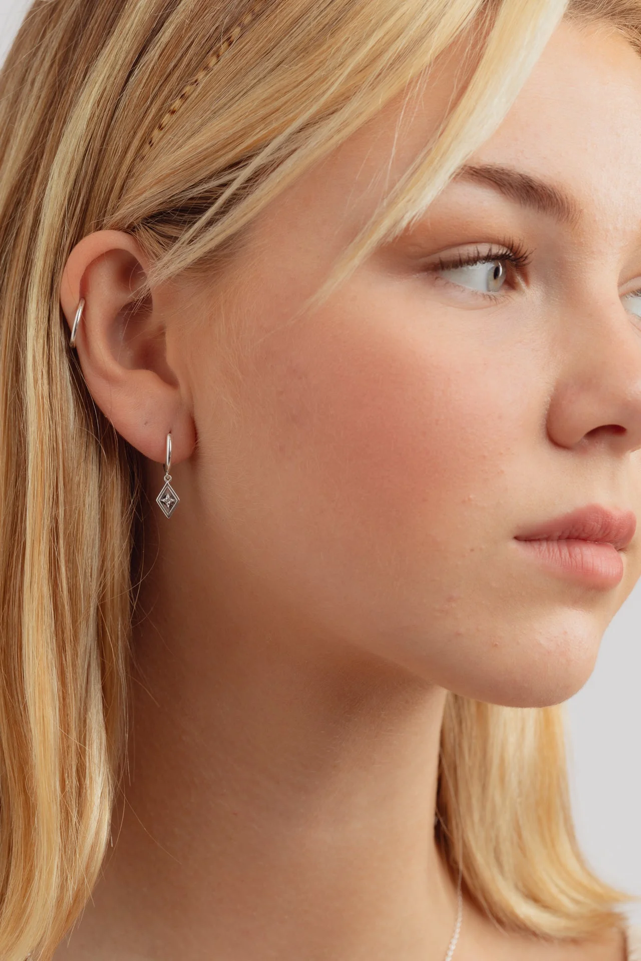 Lumi Star Silver Charm Hoops - Image 2