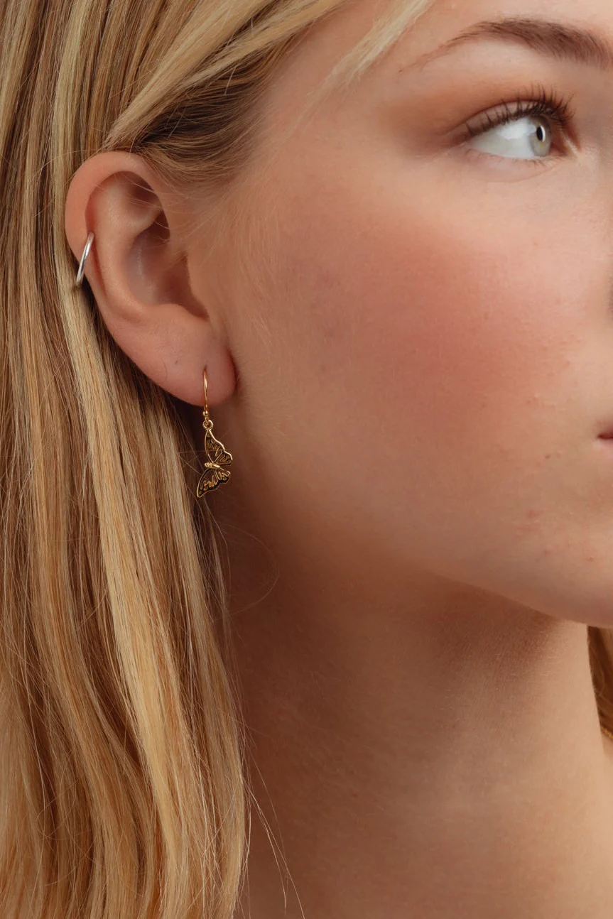 Farfalla Butterfly Gold Earrings - Image 3