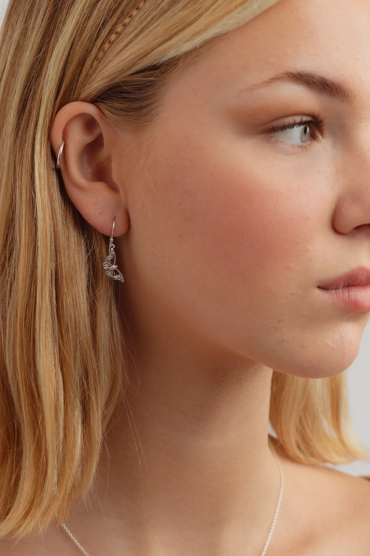 Farfalla Butterfly Silver Earrings - Image 2