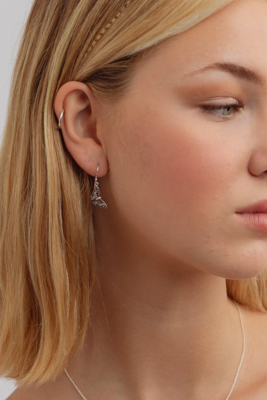 Farfalla Butterfly Silver Earrings - Image 4