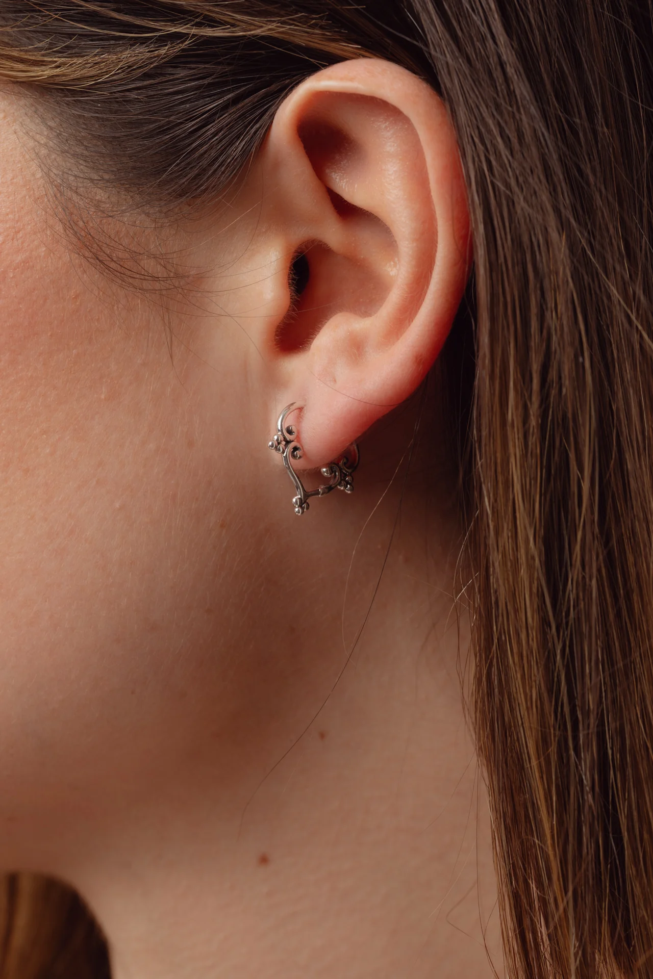 Kaeli Tribal Silver Hoops - Image 4