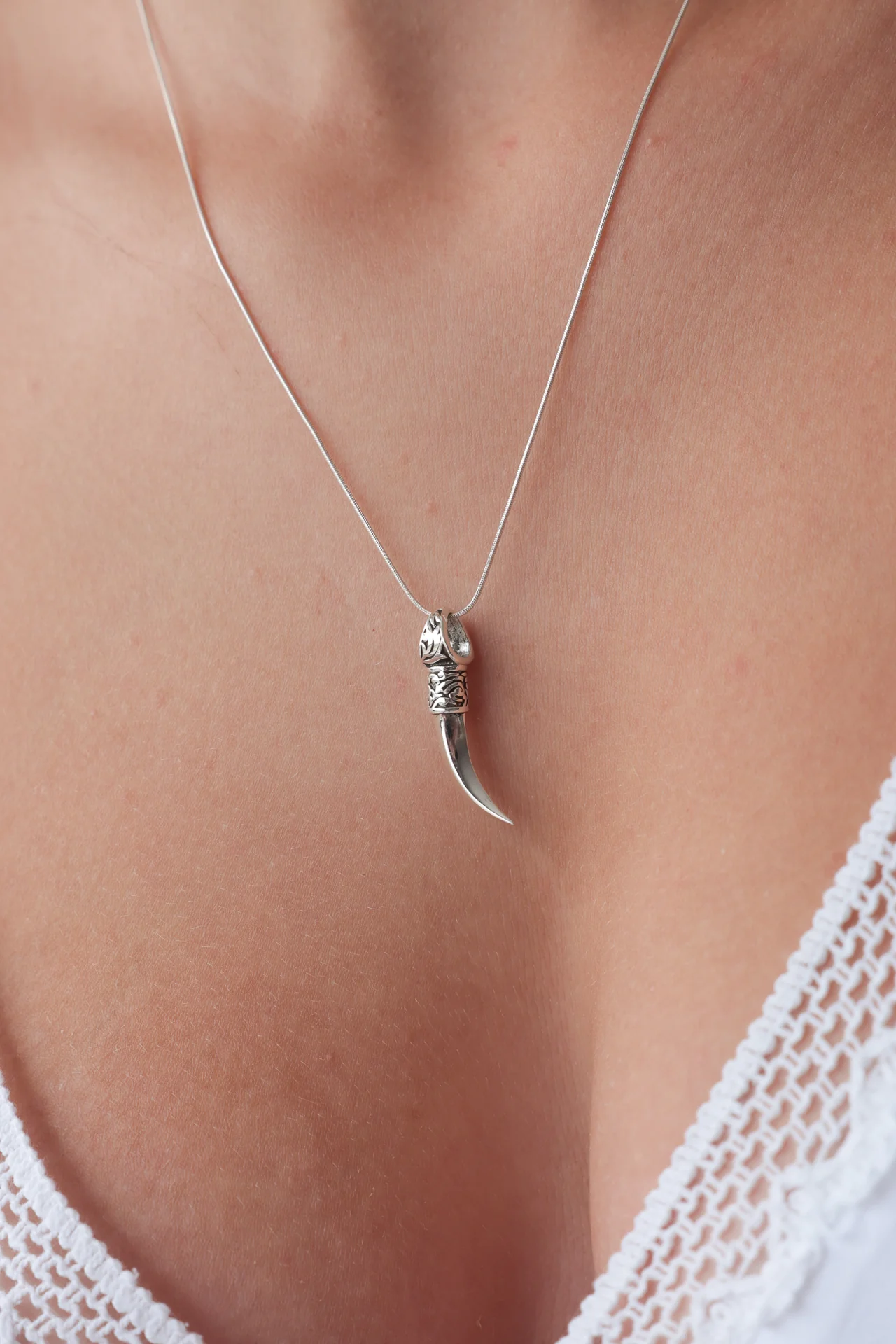 Filigree Curved Sword Pendant
