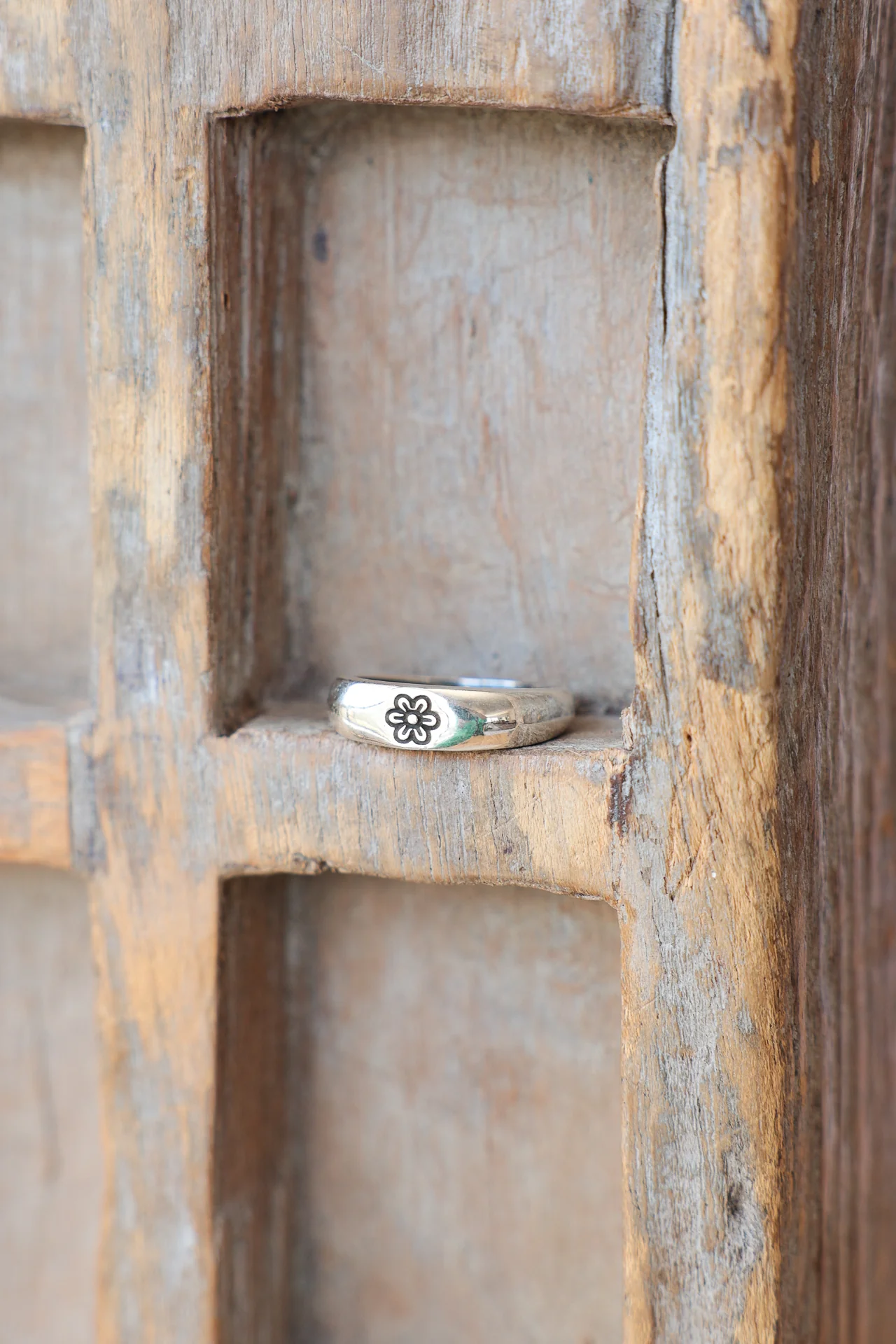 Flower Stamped Ring - Image 2