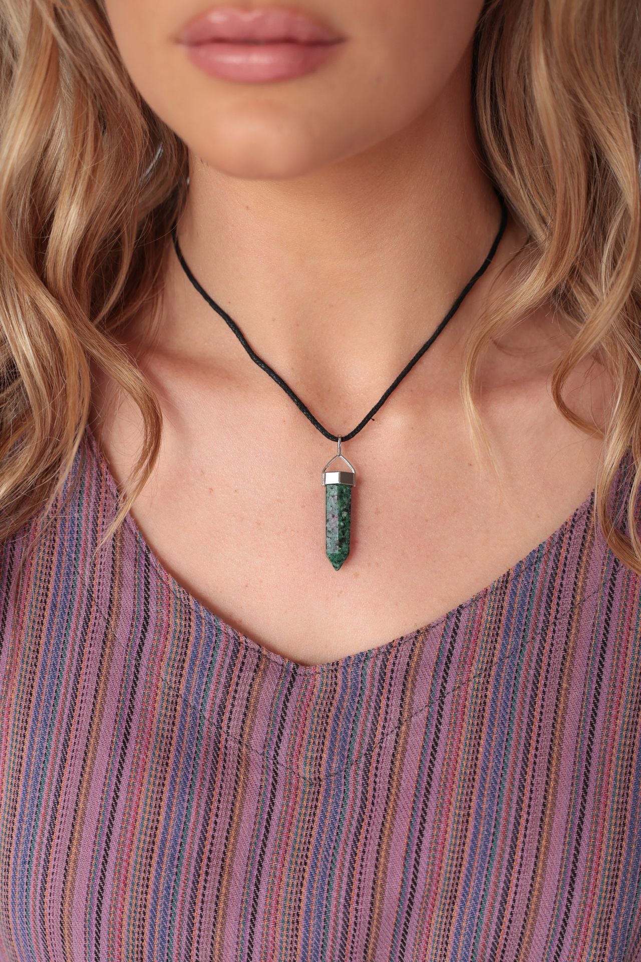 Ruby Zoisite Gem Point Necklace - Image 2