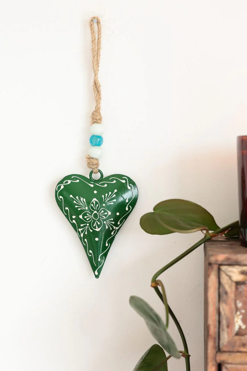 Dark Green Hanging Heart