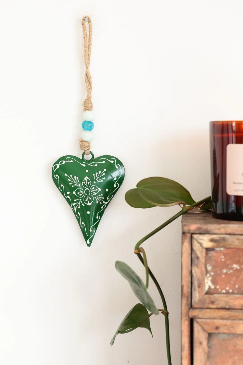 Dark Green Hanging Heart - Image 3