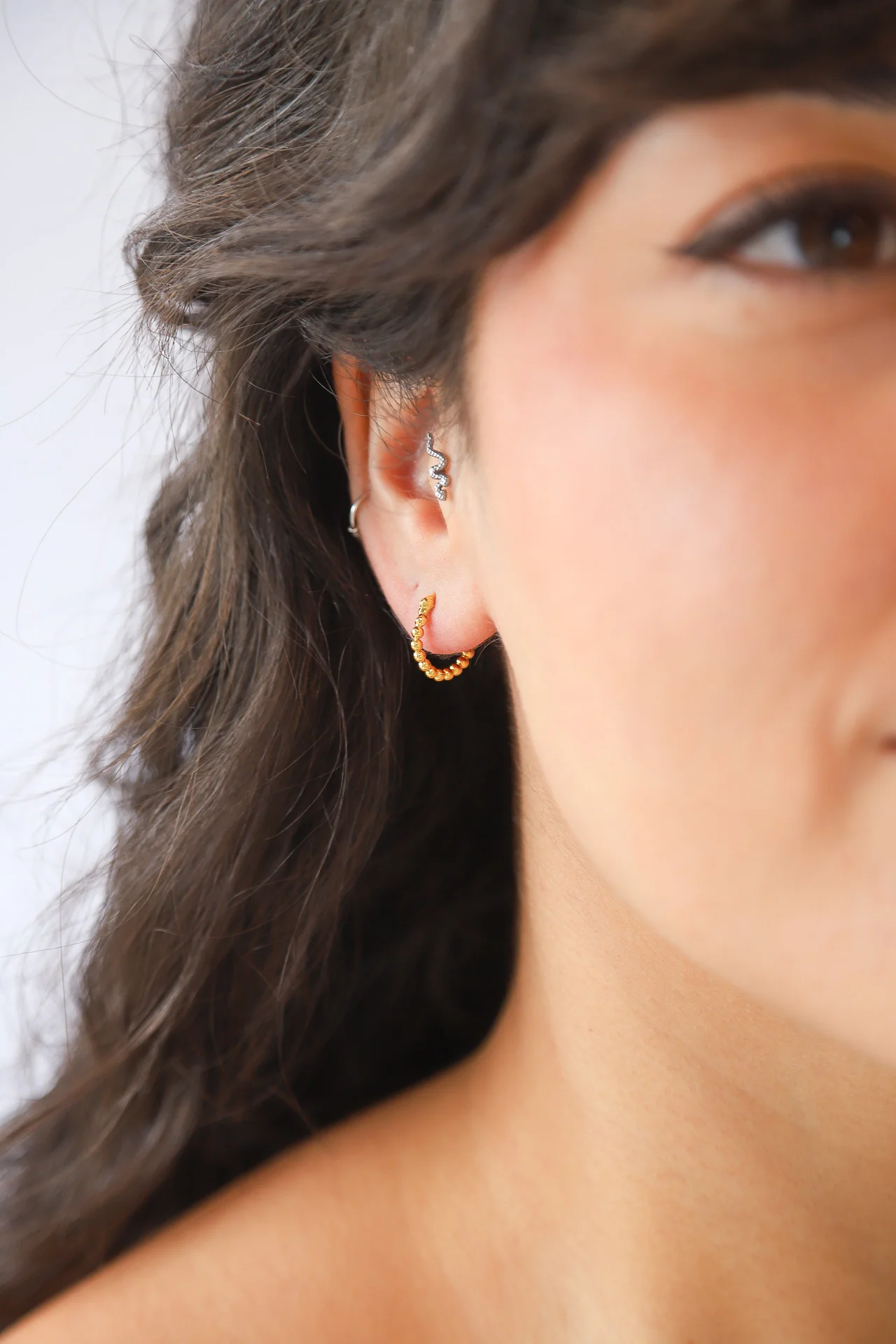 Gale Gold Dotted Hoops - Image 2