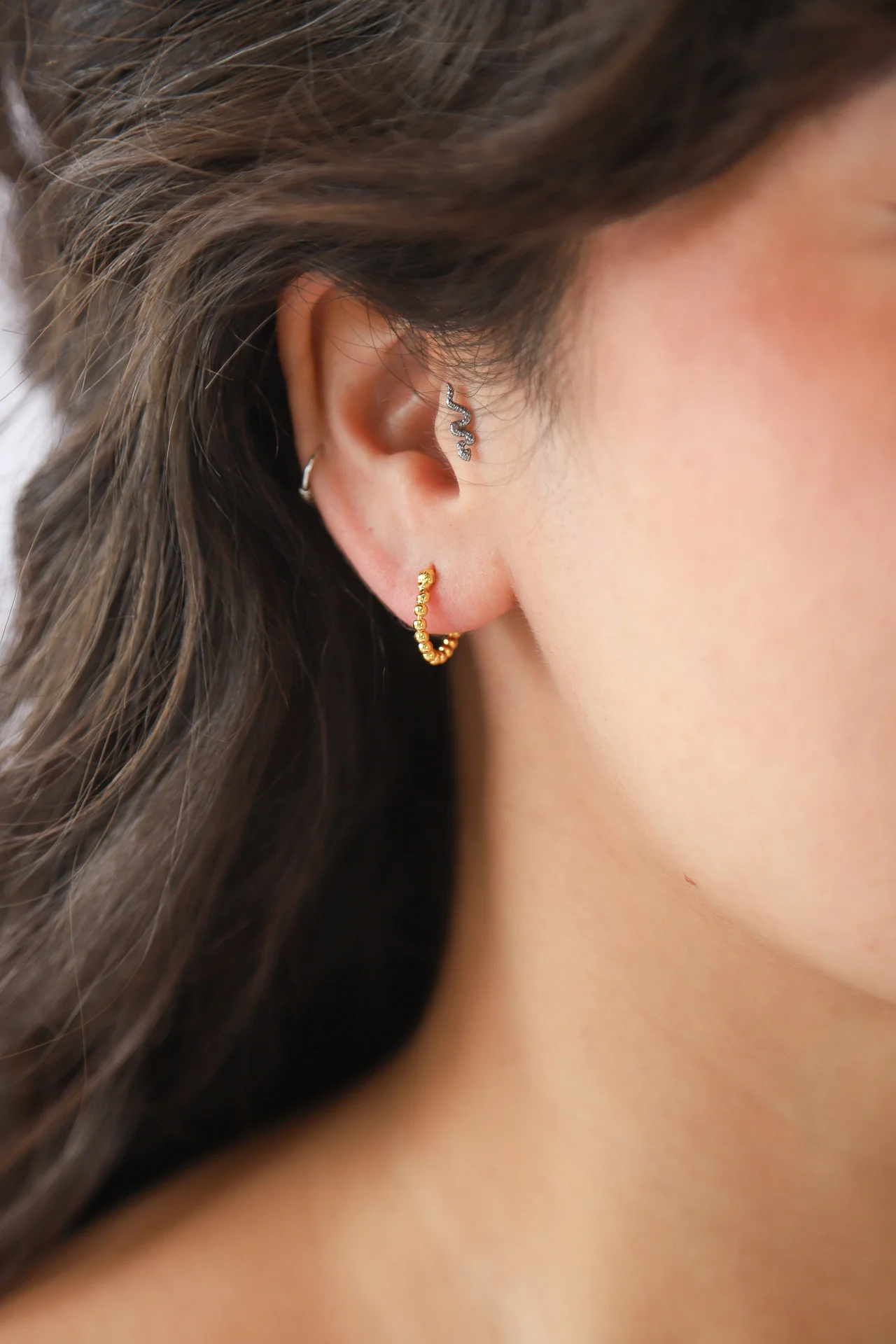 Gale Gold Dotted Hoops - Image 3