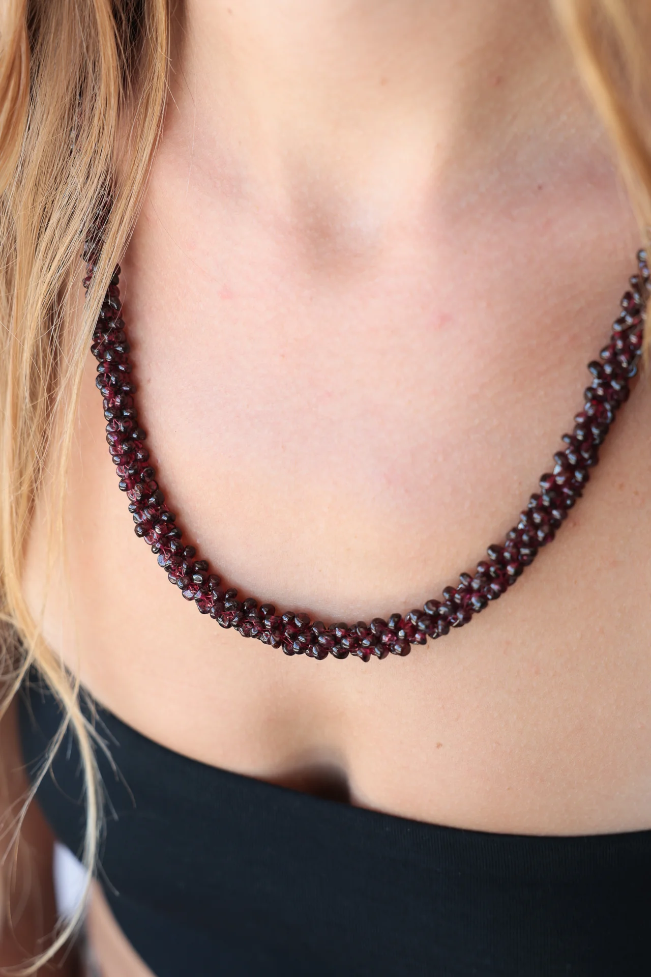 Garnet Cluster Necklace - Image 2