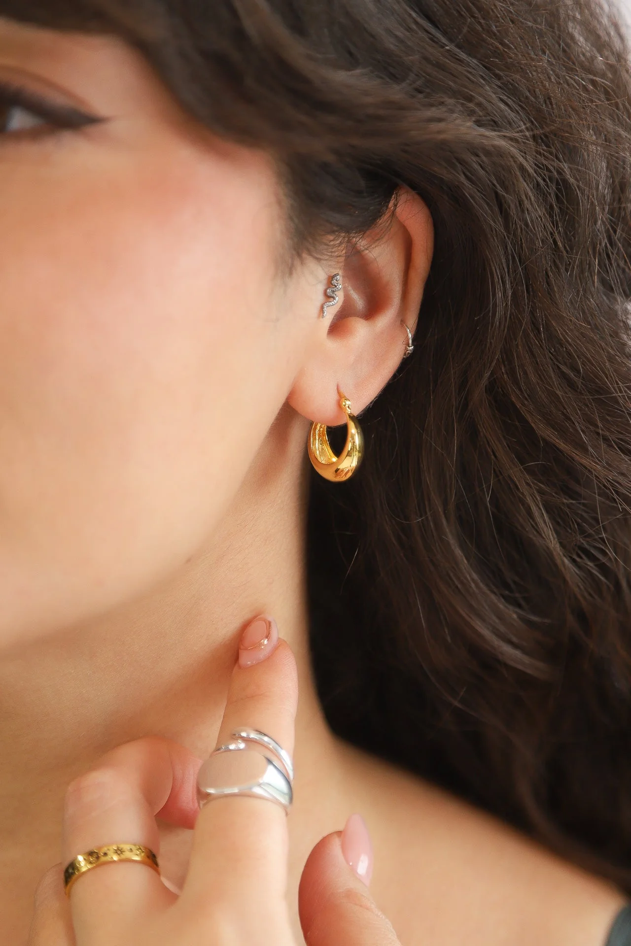Gold Dian Hoops - Image 3