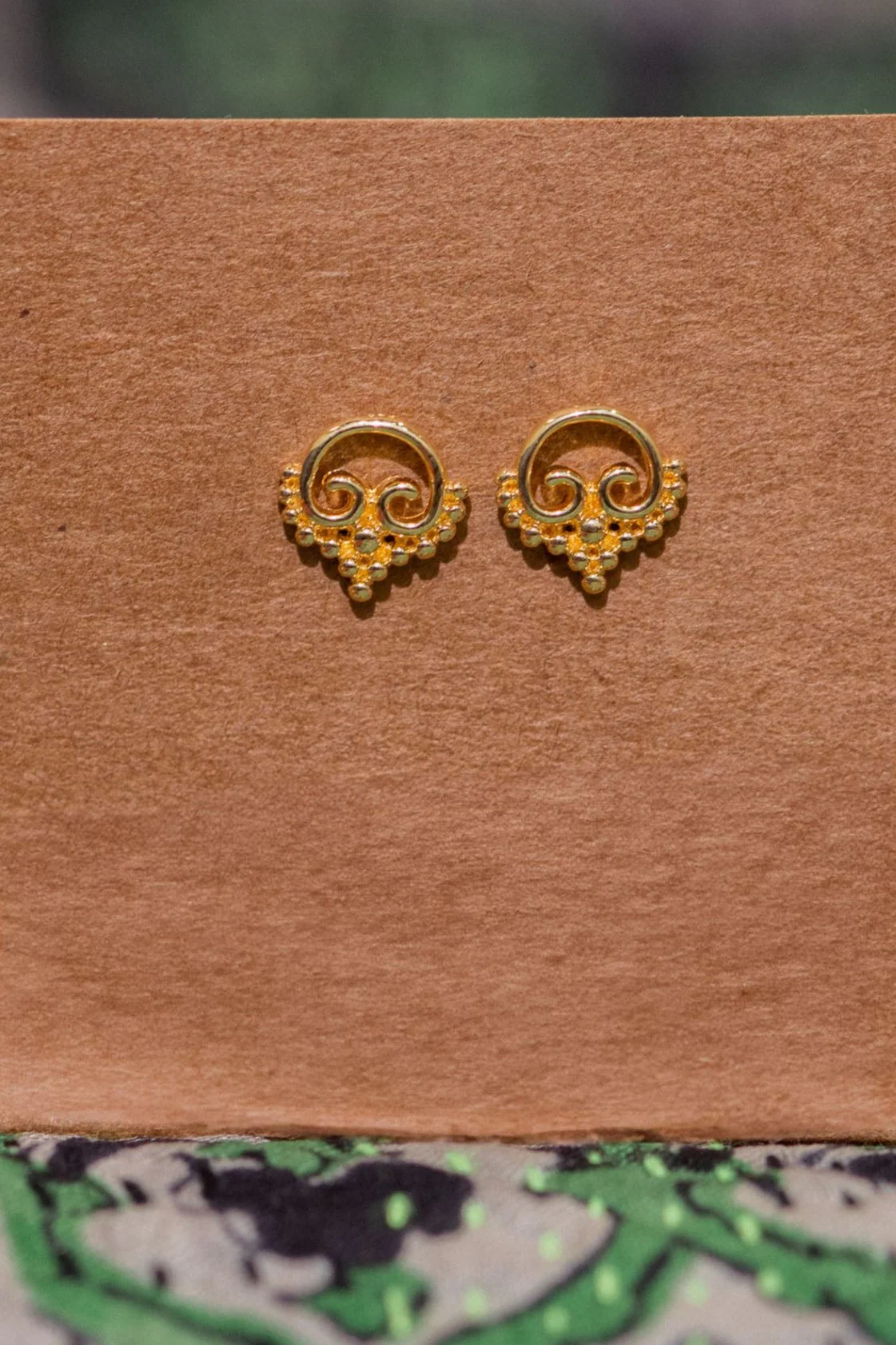 Gold Ikat Point Studs - Image 2