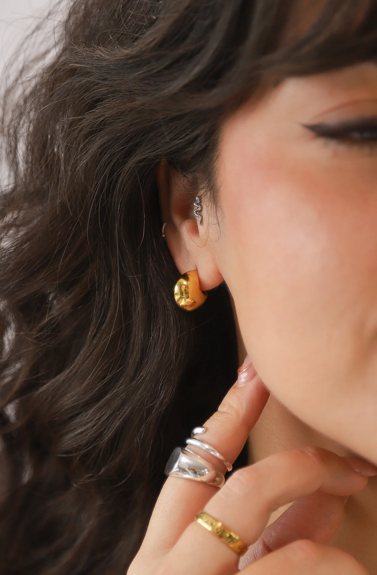 Gold Jali Earrings - Image 4