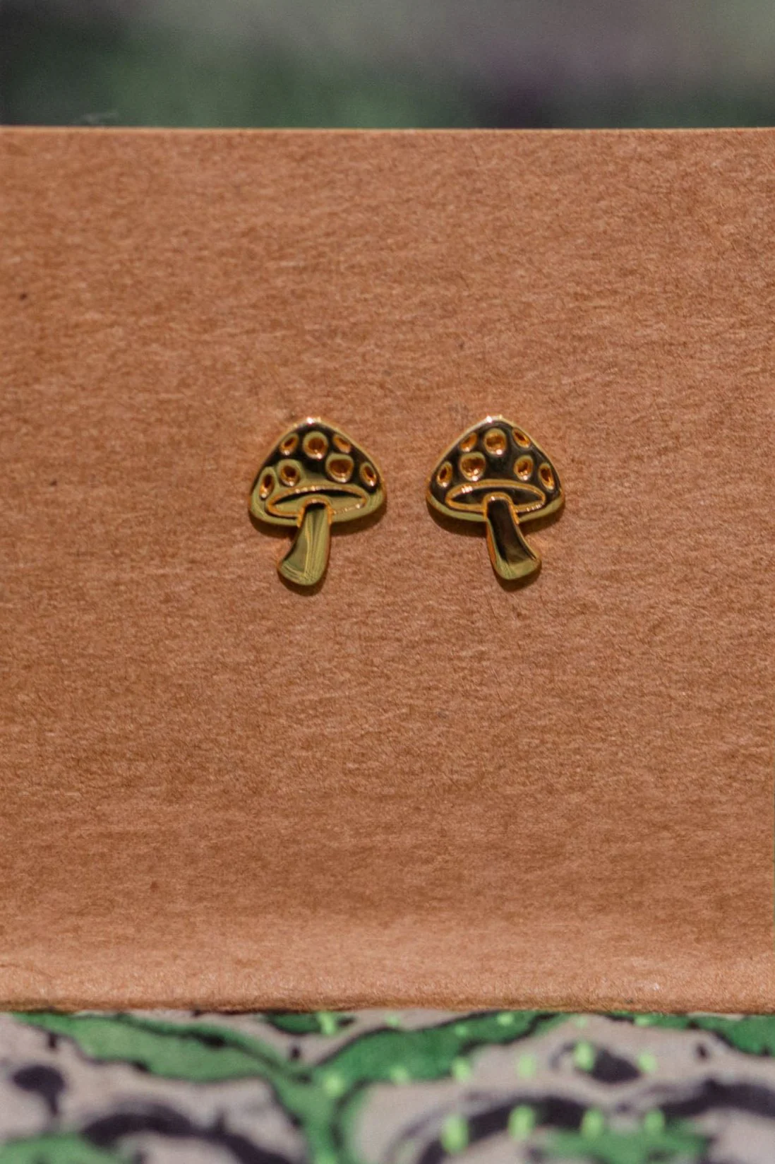 Gold Mushroom Studs - Image 2