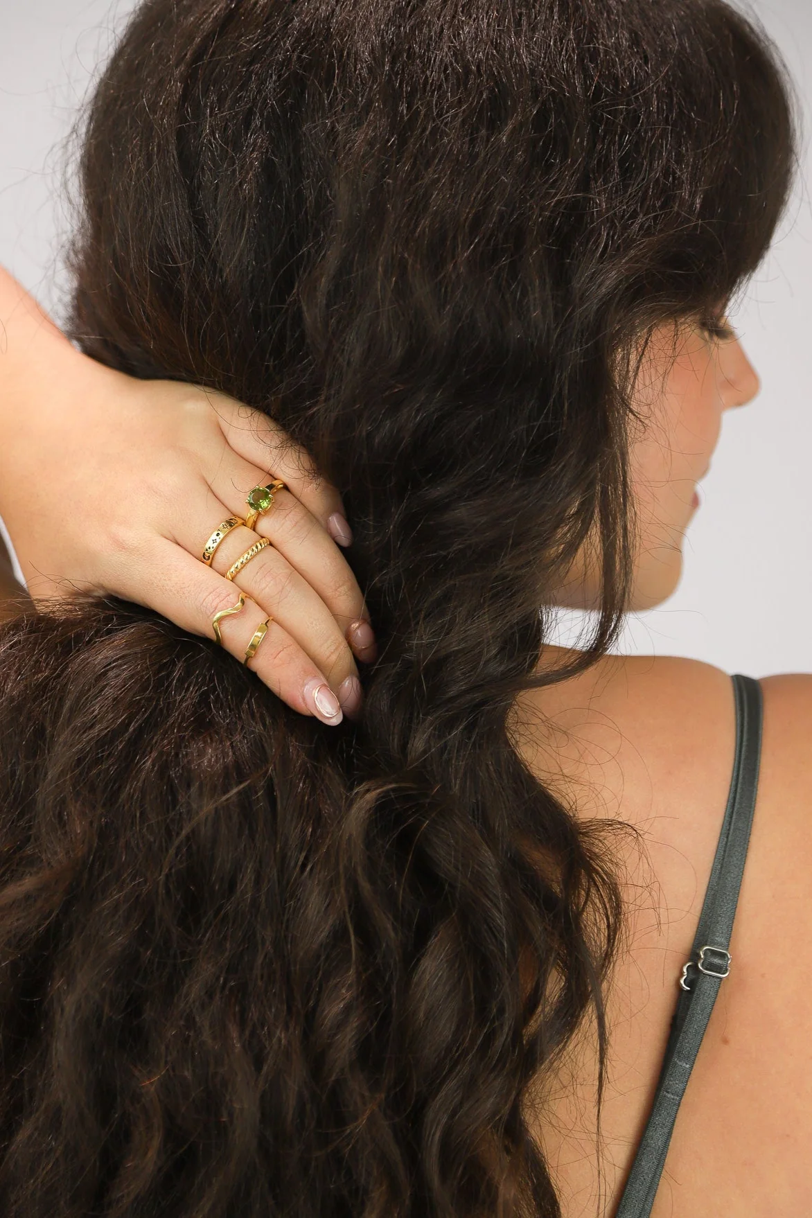 Gold Rectangle Bar Ring - Image 2