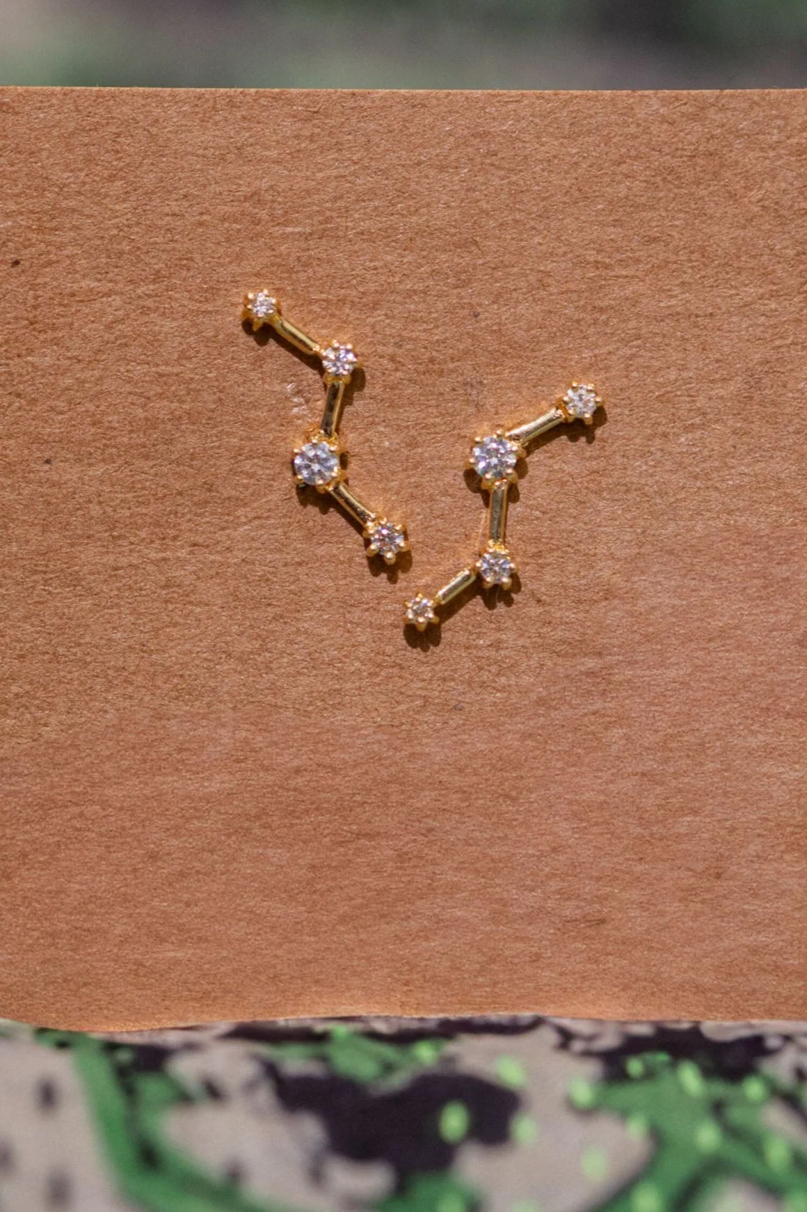 Gold Squiggle Studs - Image 2