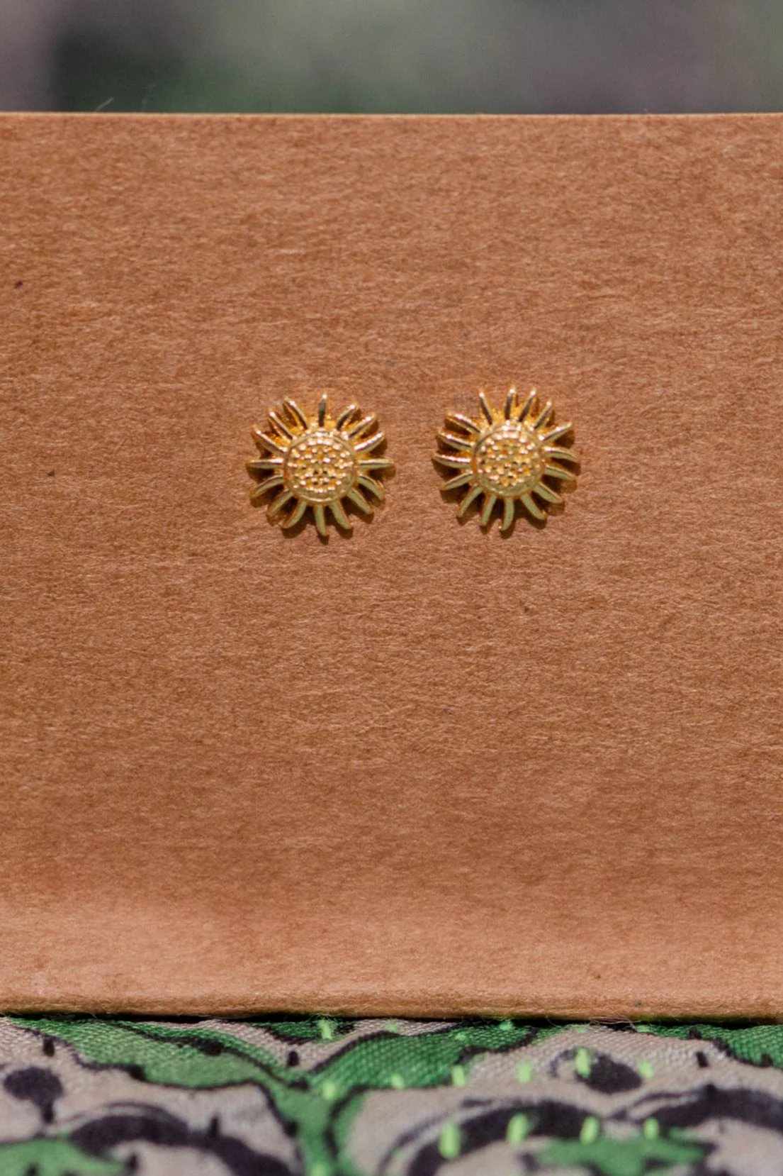 Gold Sunflower Studs - Image 2