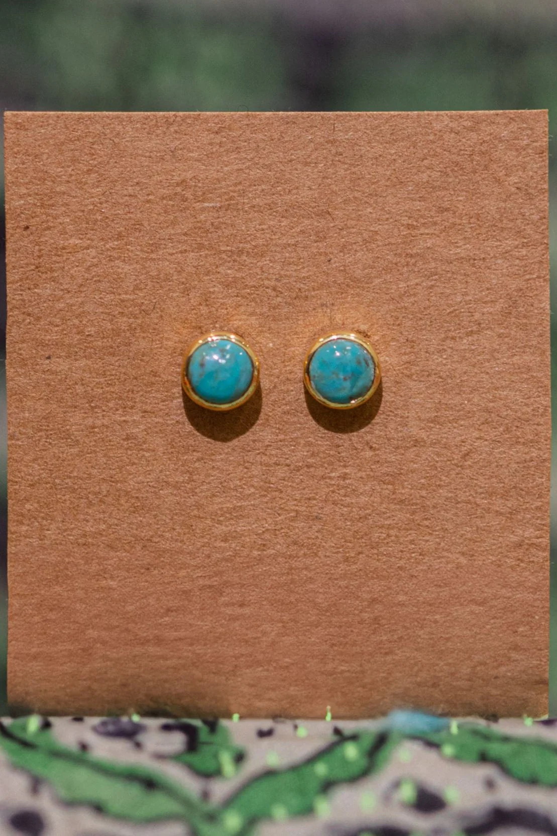 Gold Turquoise Studs - Image 2