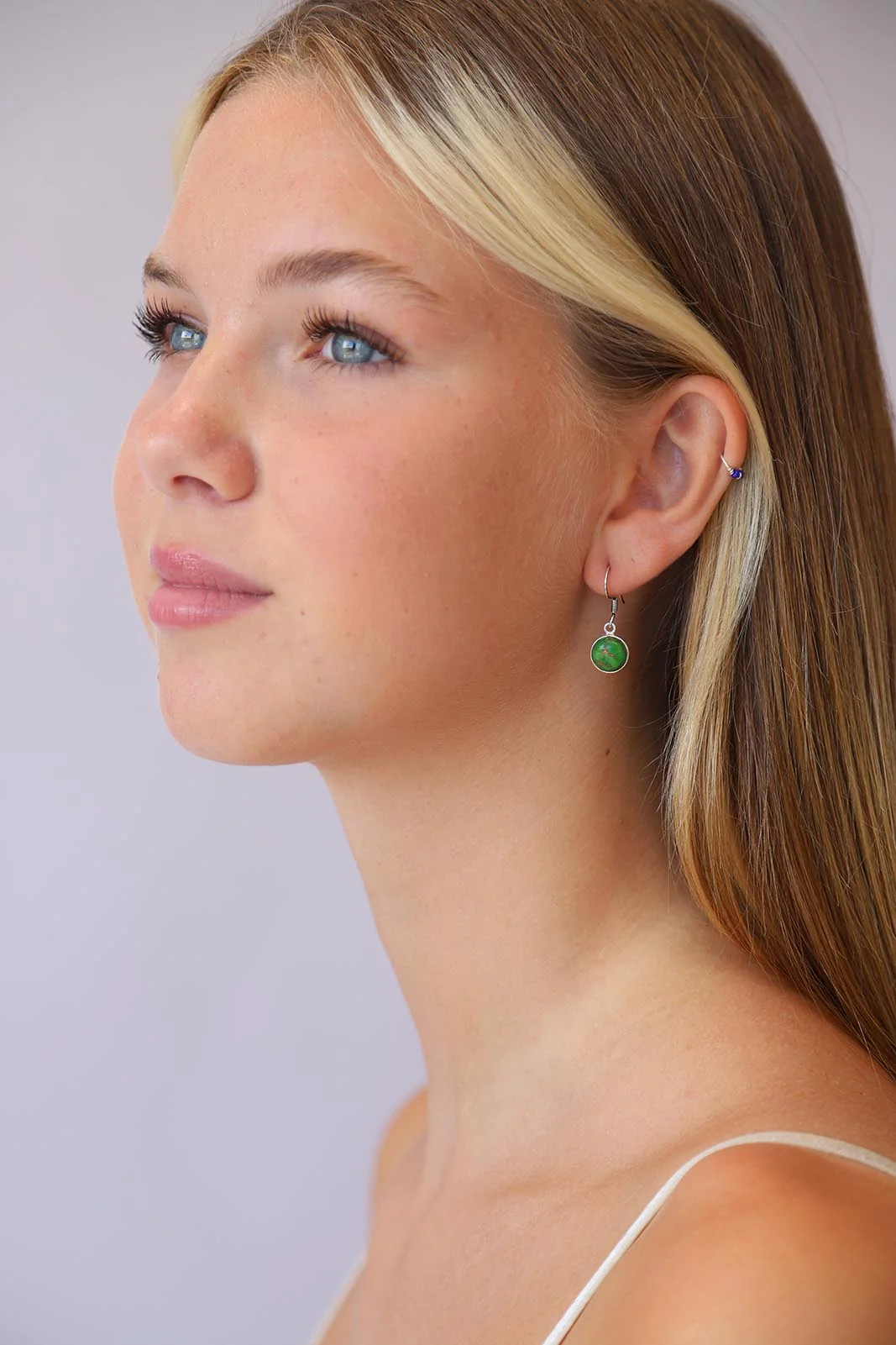 Green Copper Turquoise Irma Earrings - Image 2