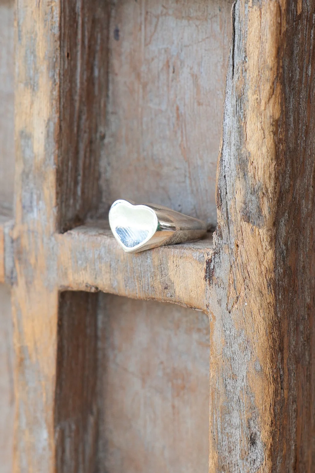 Heart Silver Signet Ring - Image 2