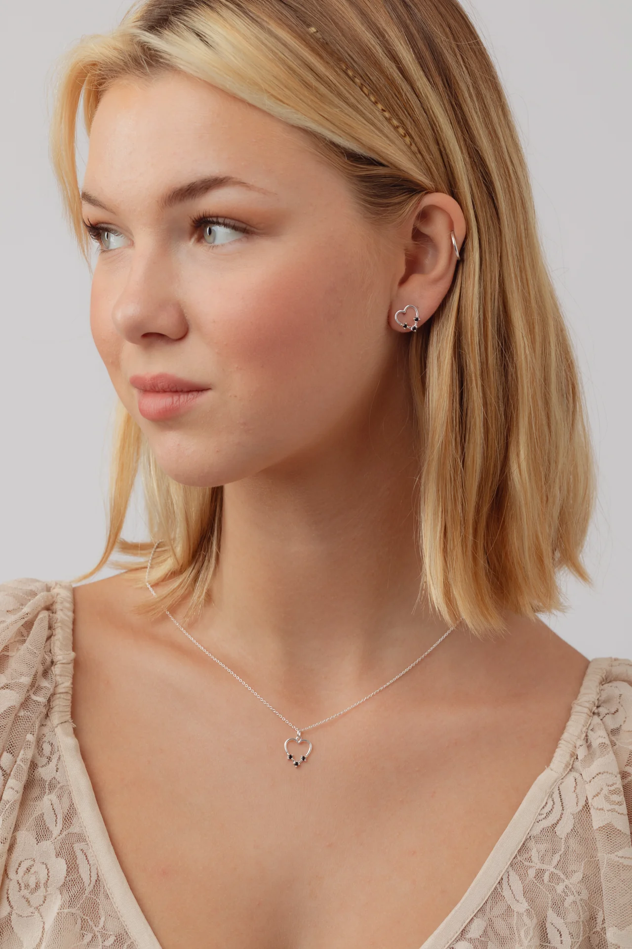 Heartley Trio Silver Necklace - Image 3