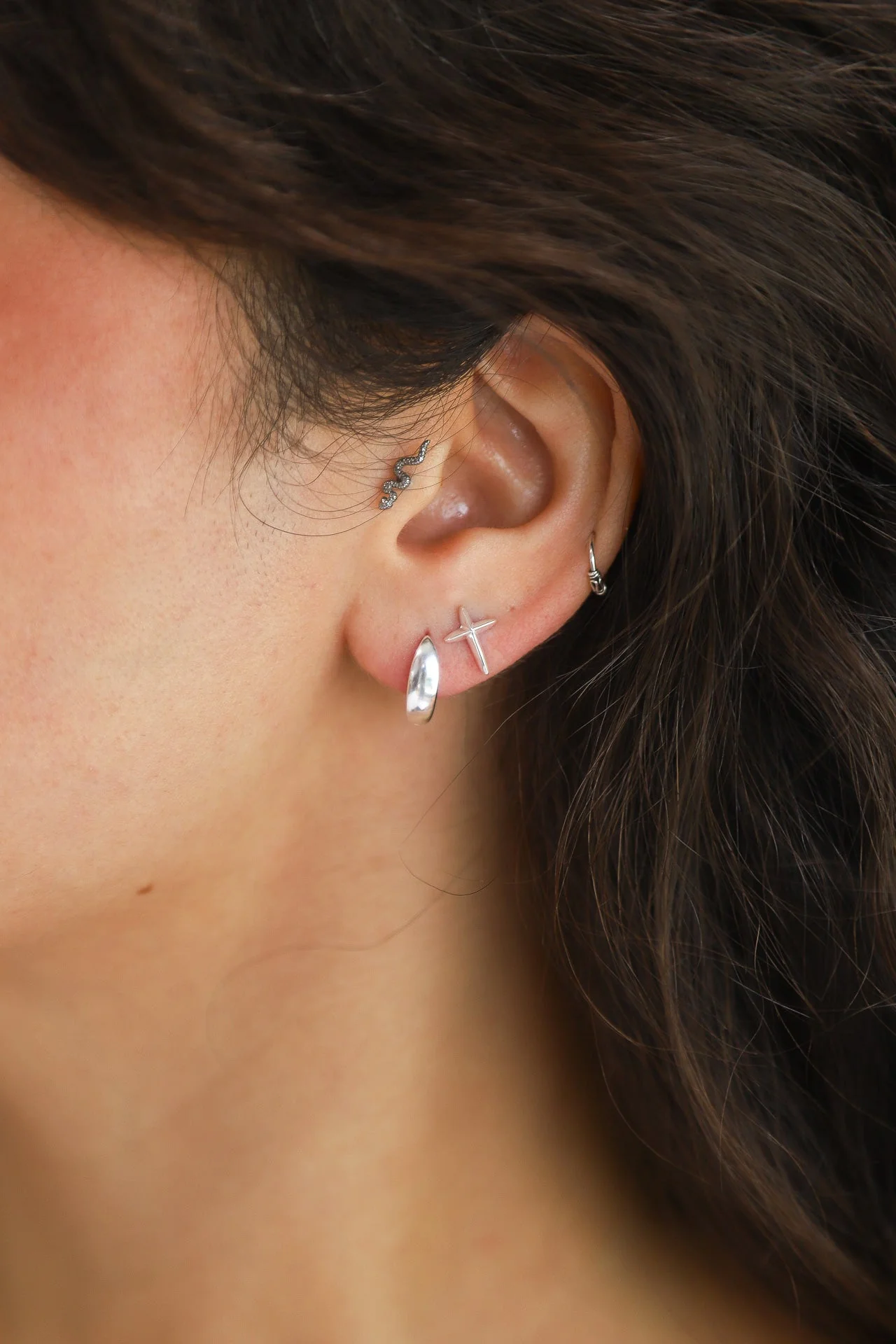 Jianna Silver Hoops - Image 3