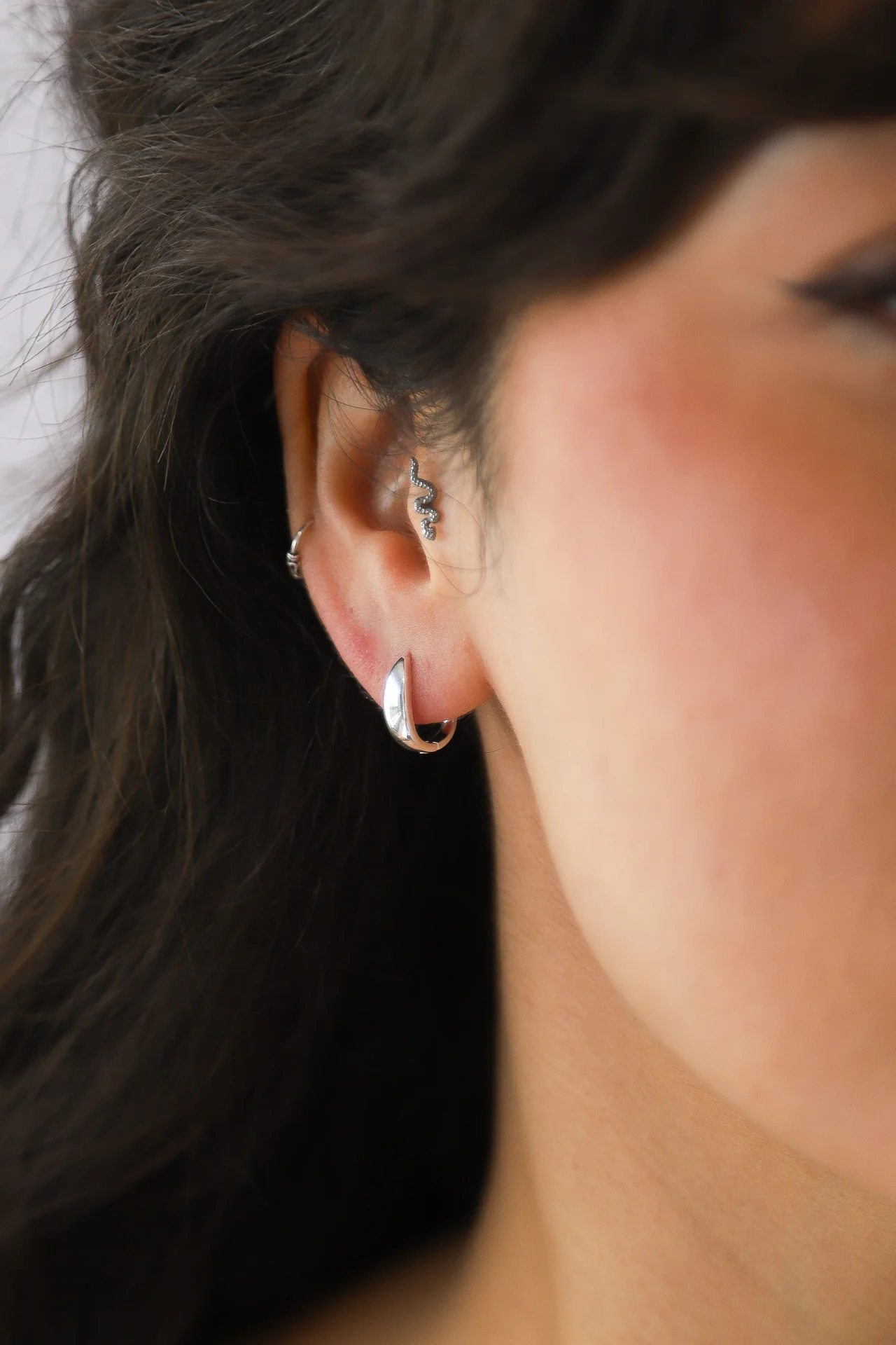 Jianna Silver Hoops - Image 4