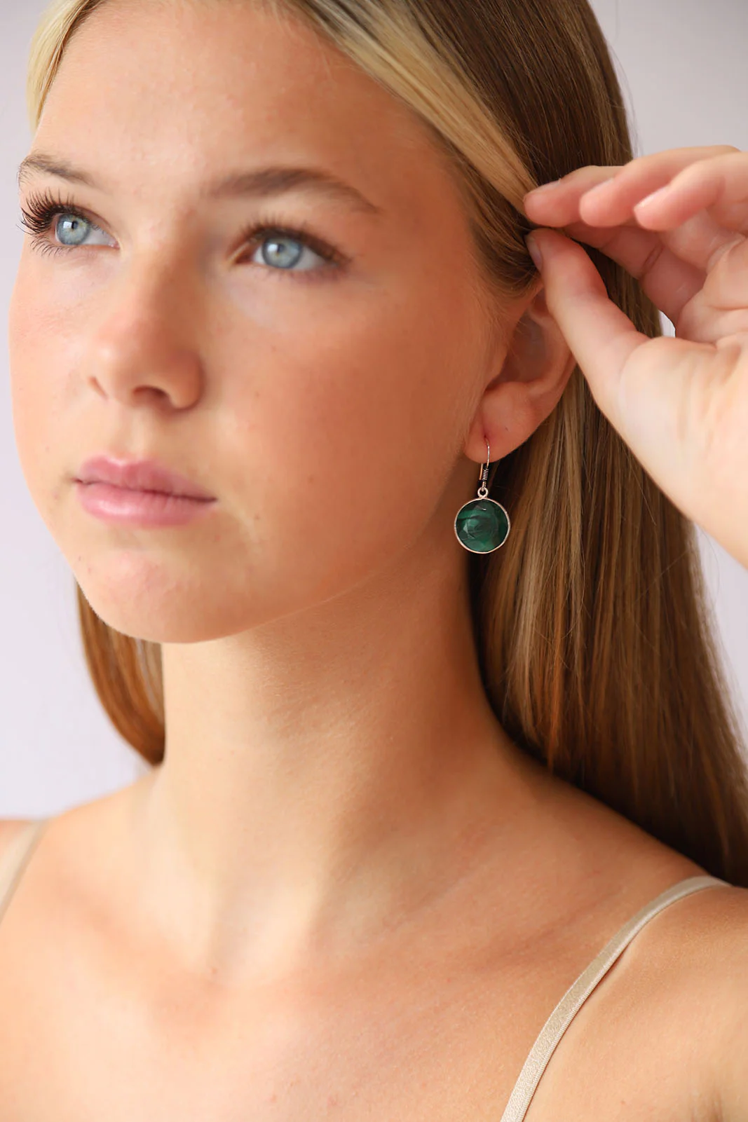 Malachite Round Faceted Drops - Image 3