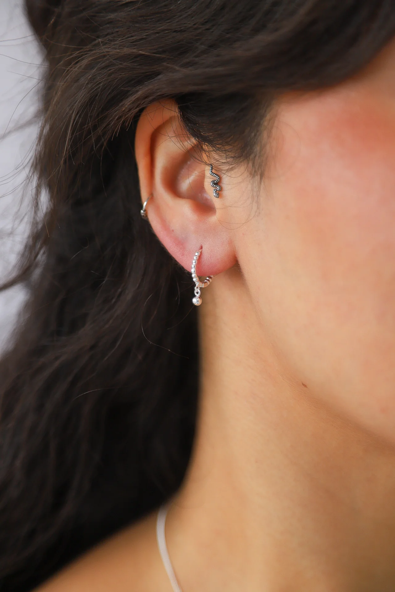 Marinela Silver Hoops - Image 2