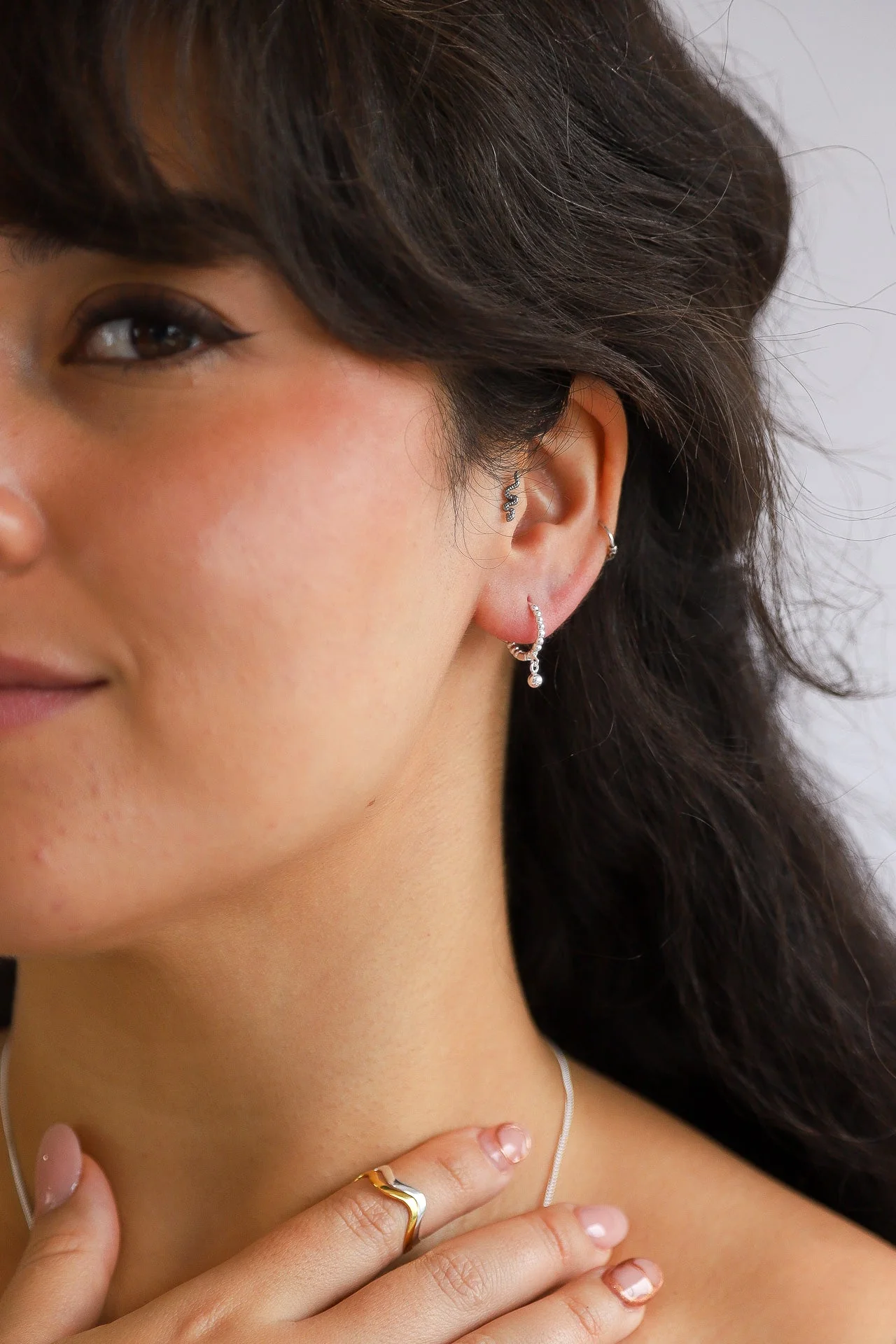 Marinela Silver Hoops - Image 3
