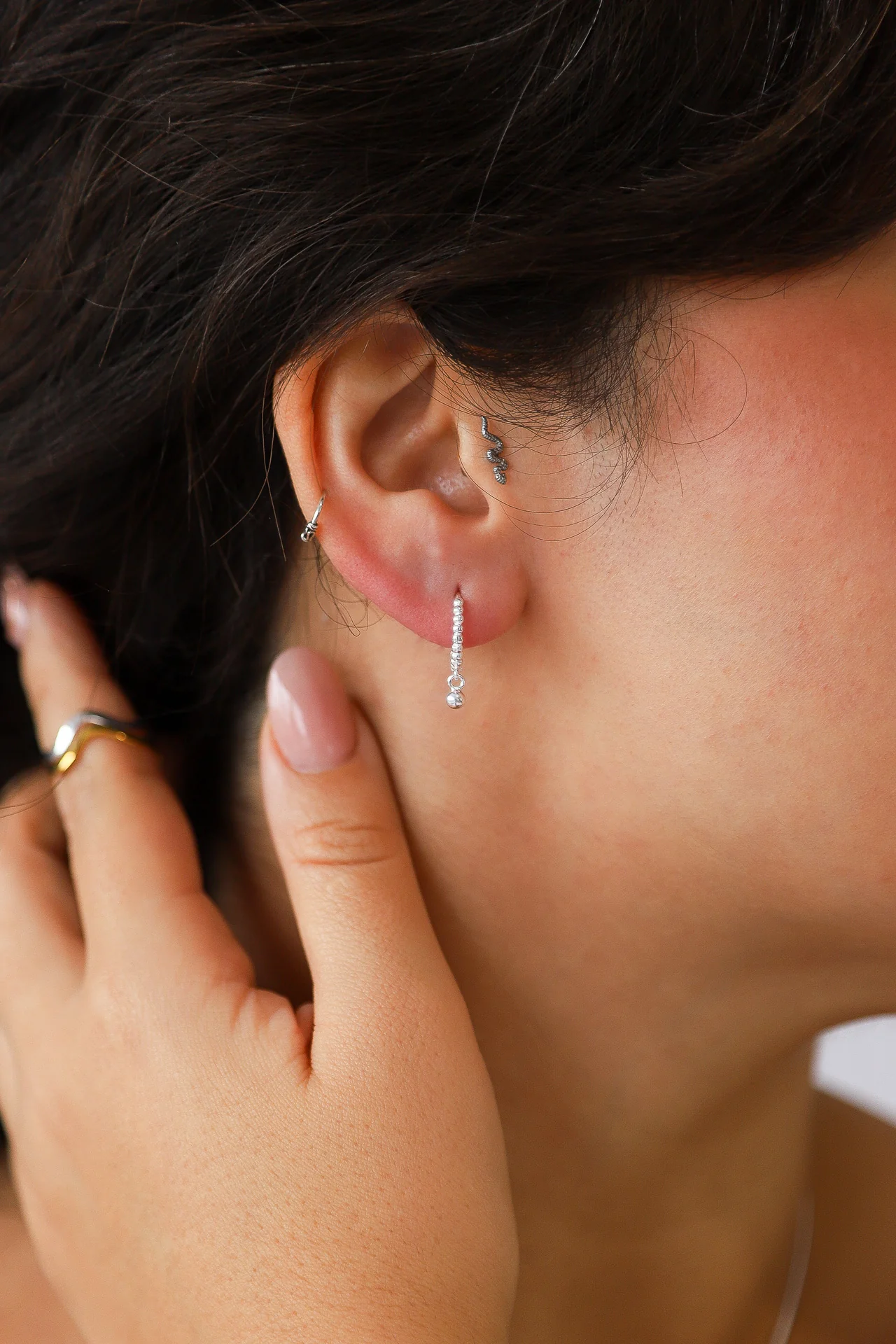 Marinela Silver Hoops - Image 4